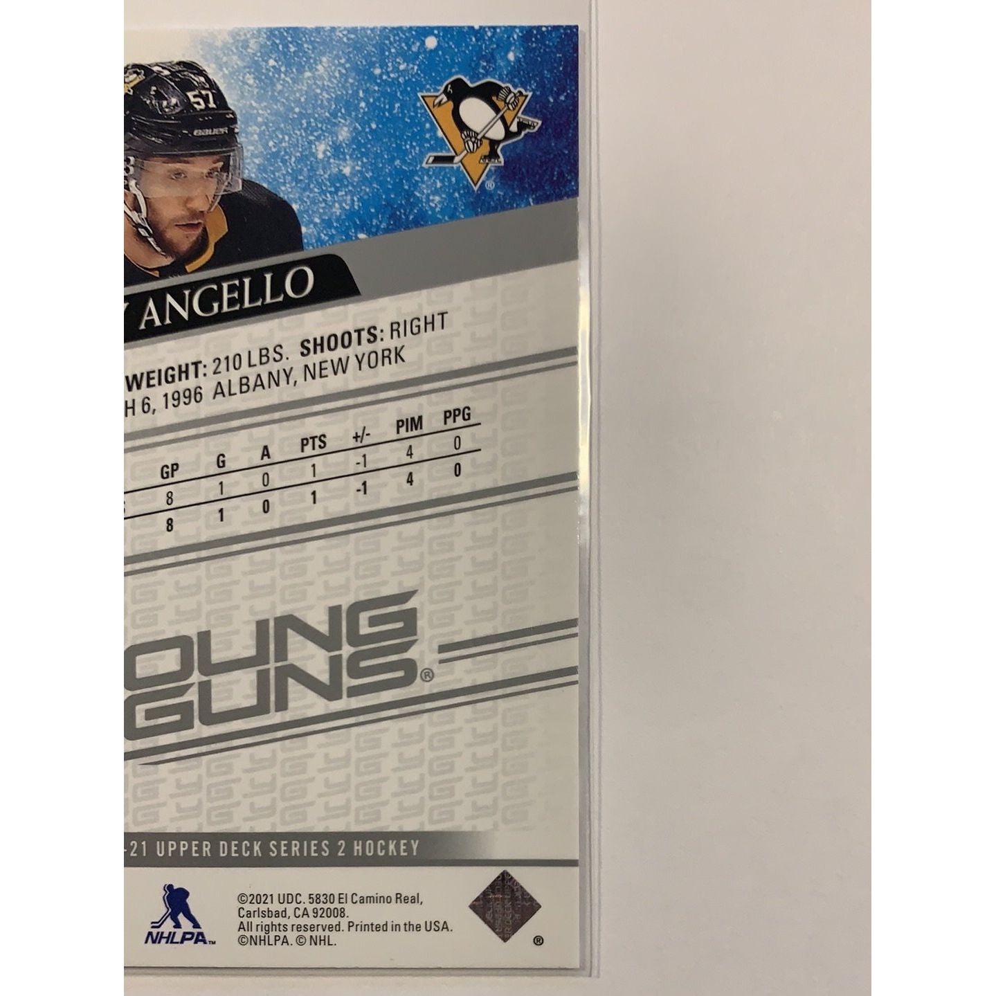 2020-21 Upper Deck Series 2 Anthony Angelo Young Guns | Local Legends Cards & Collectibles