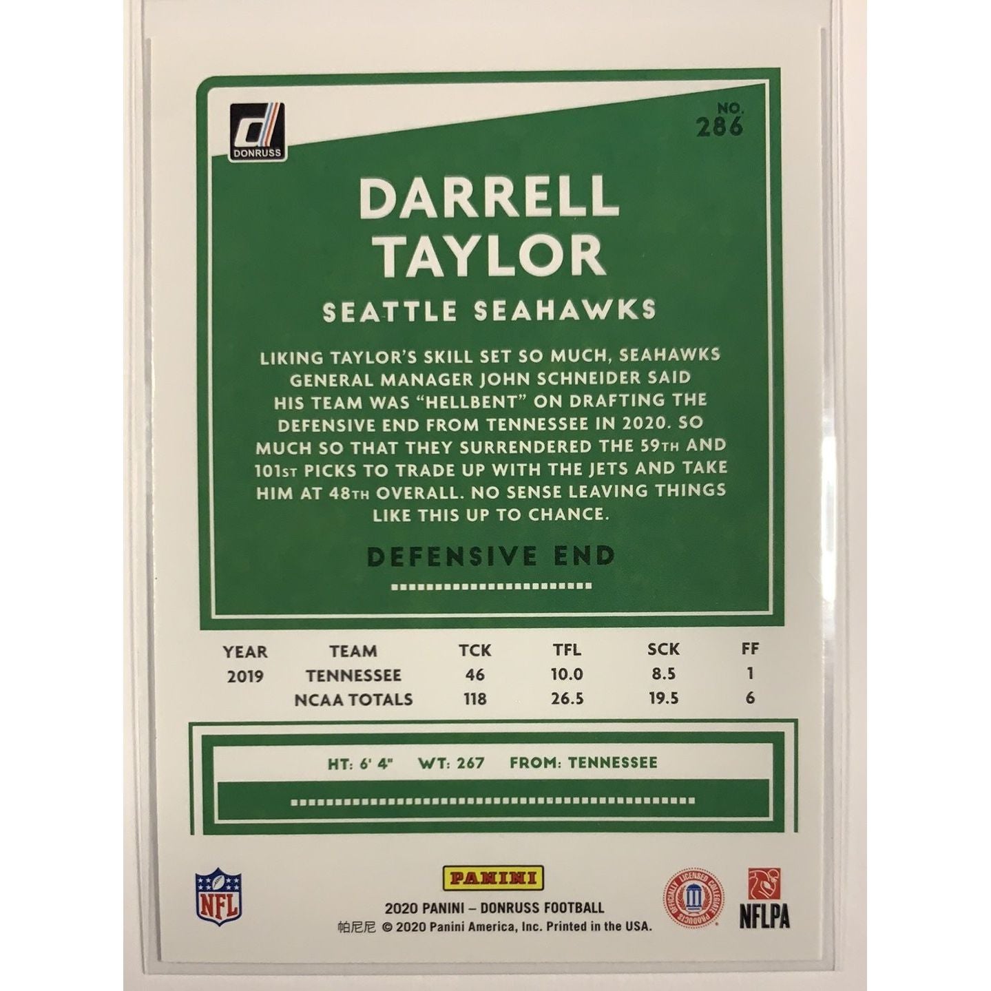 2020 Donruss Darrell Taylor RC Local Legends Cards & Collectibles