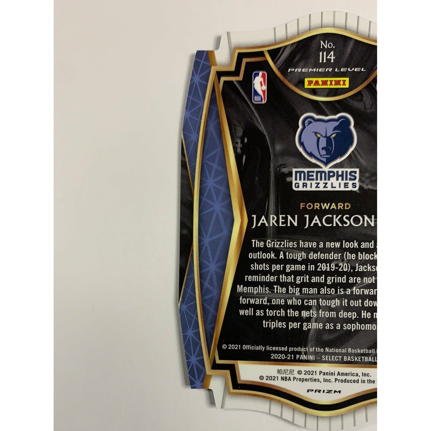2020-21 Select Jaren Jackson Jr Blue Prizm Die Cut /249 | Local Legends Cards & Collectibles