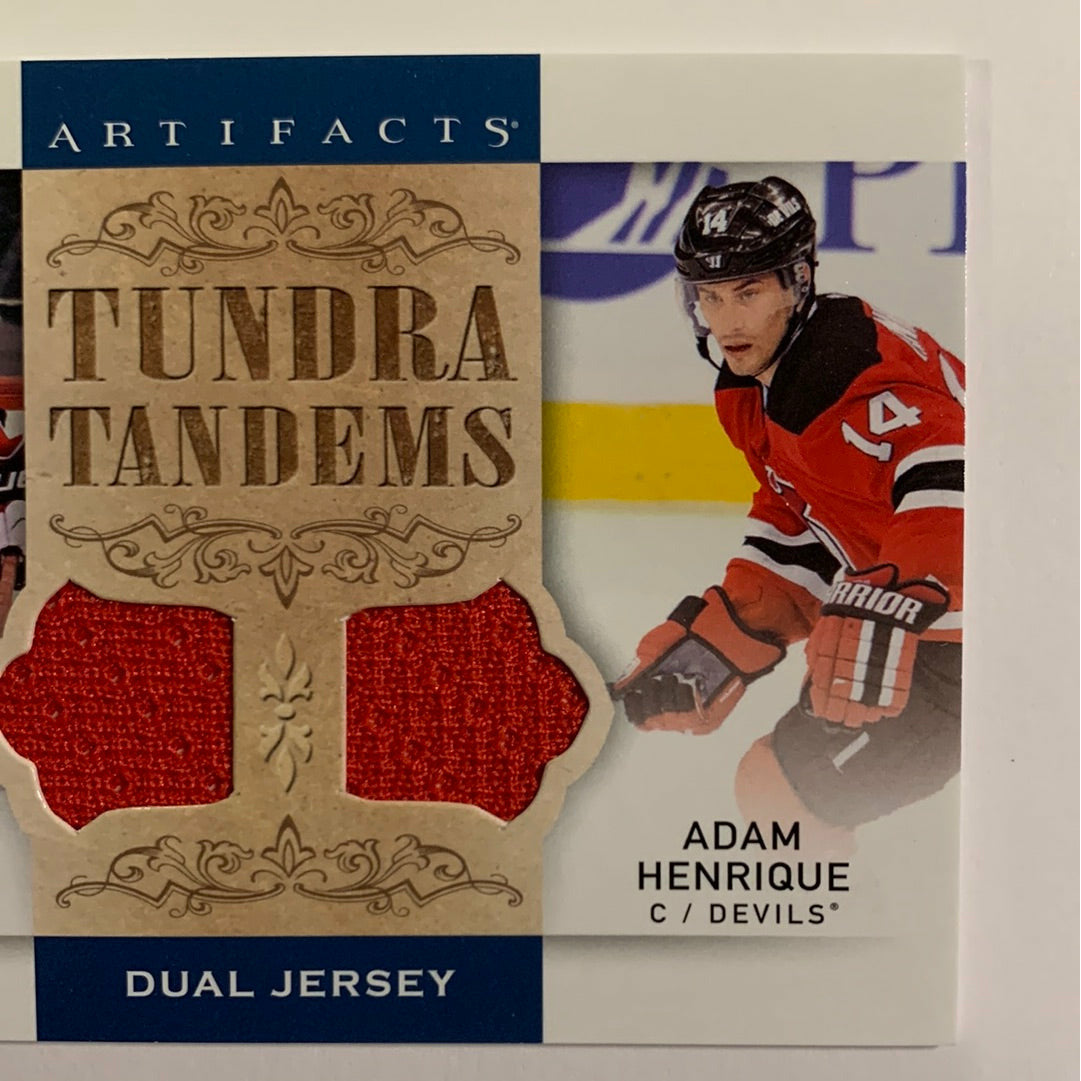 2014-15 Artifacts Damien Brunner Adam Henrique Tundra Tandems Dual Jersey
