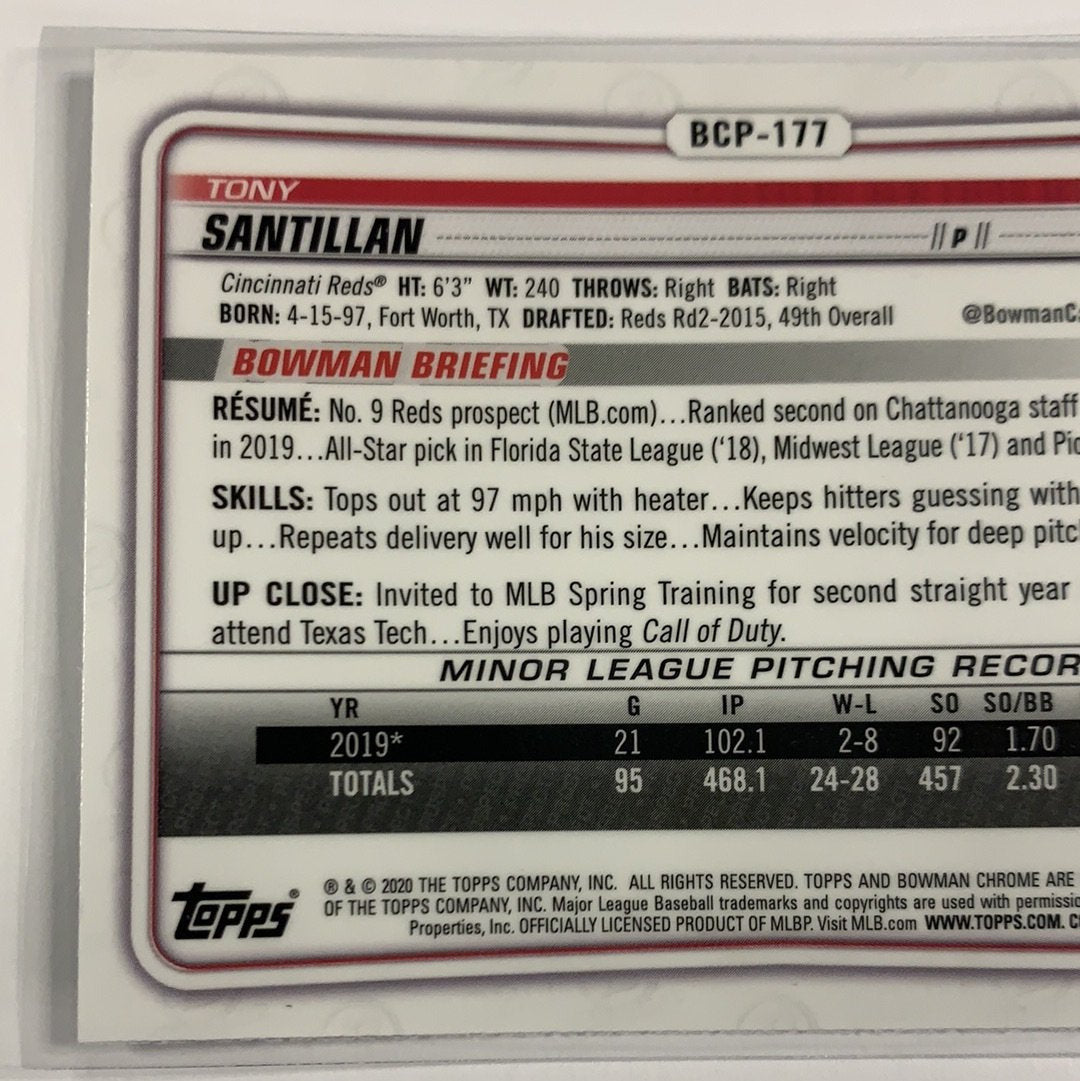 2020 Bowman Chrome Tony Santillan Mojo Refractor | Local Legends Cards & Collectibles