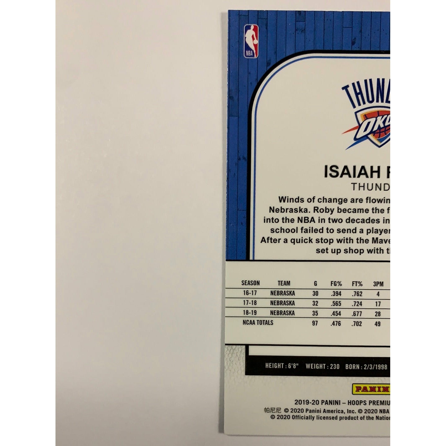 2019-20 Hoops Premium Stock Isaiah Roby RC | Local Legends Cards & Collectibles