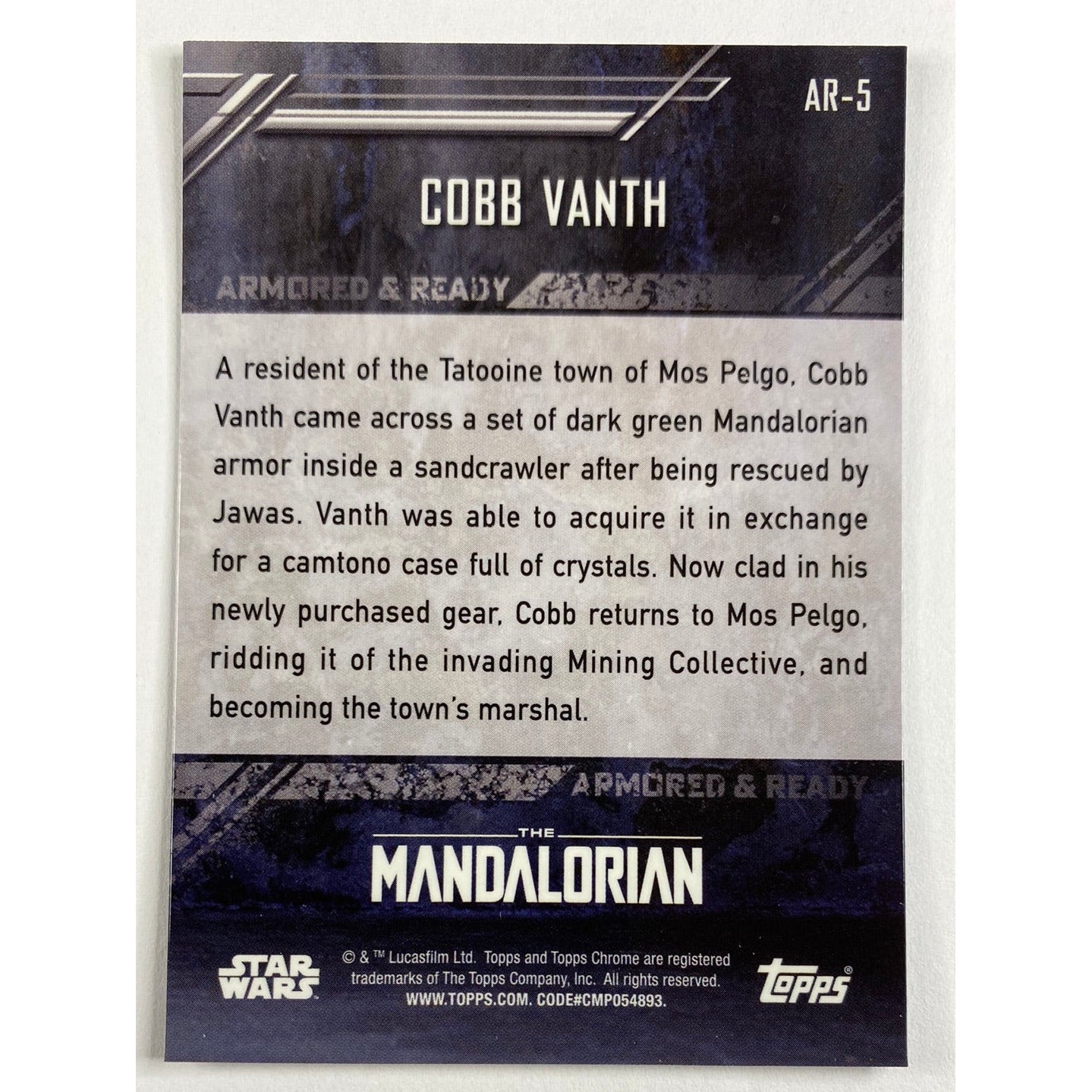 Topps Chrome The Mandalorian Armored And Ready Cobb Vanth Refractor