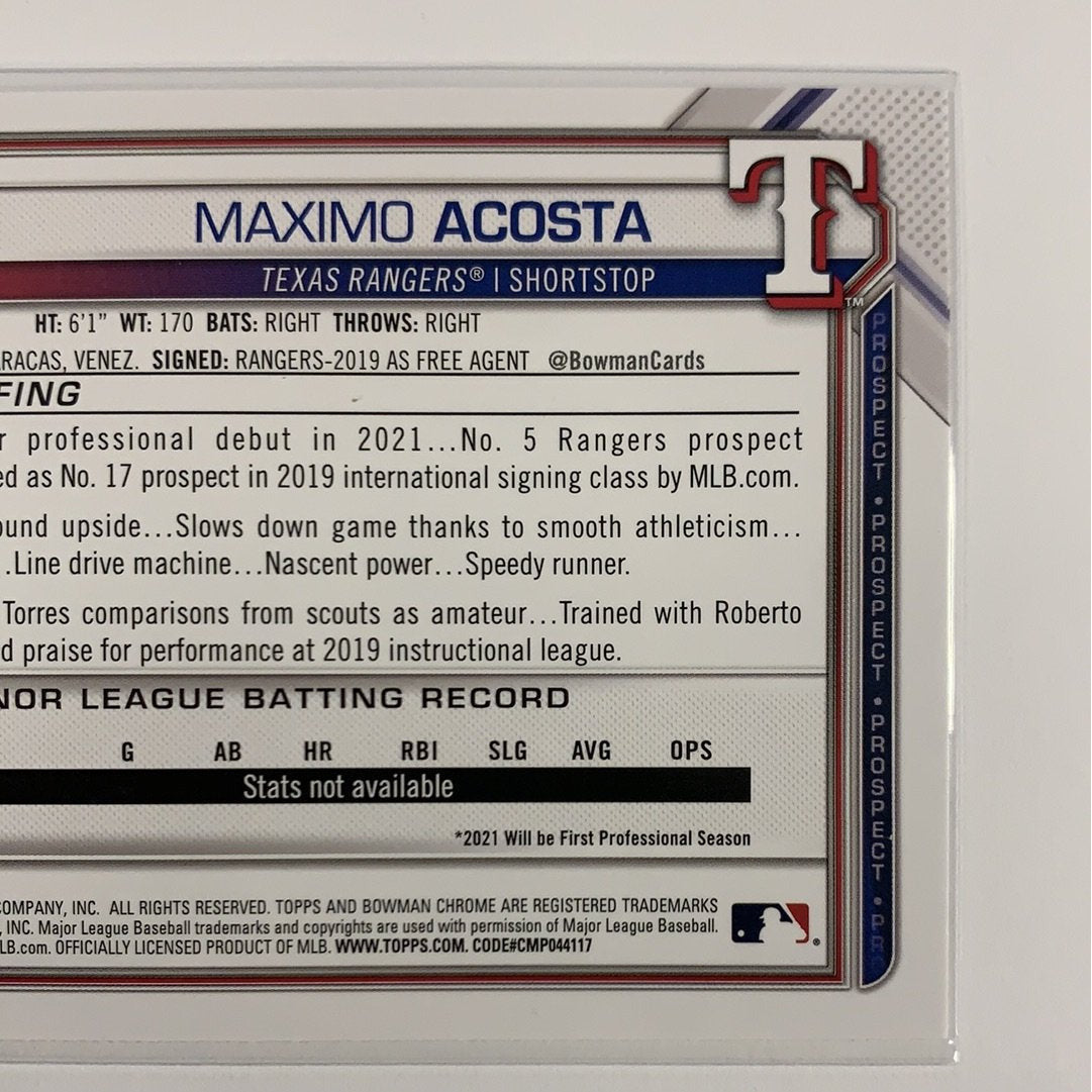 2021 Bowman 1st Maximo Acosta BP-7 Local Legends Cards & Collectibles