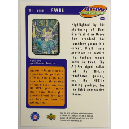 1998 Upper Deck Choice Draw Your Own Card Brett Favre #231