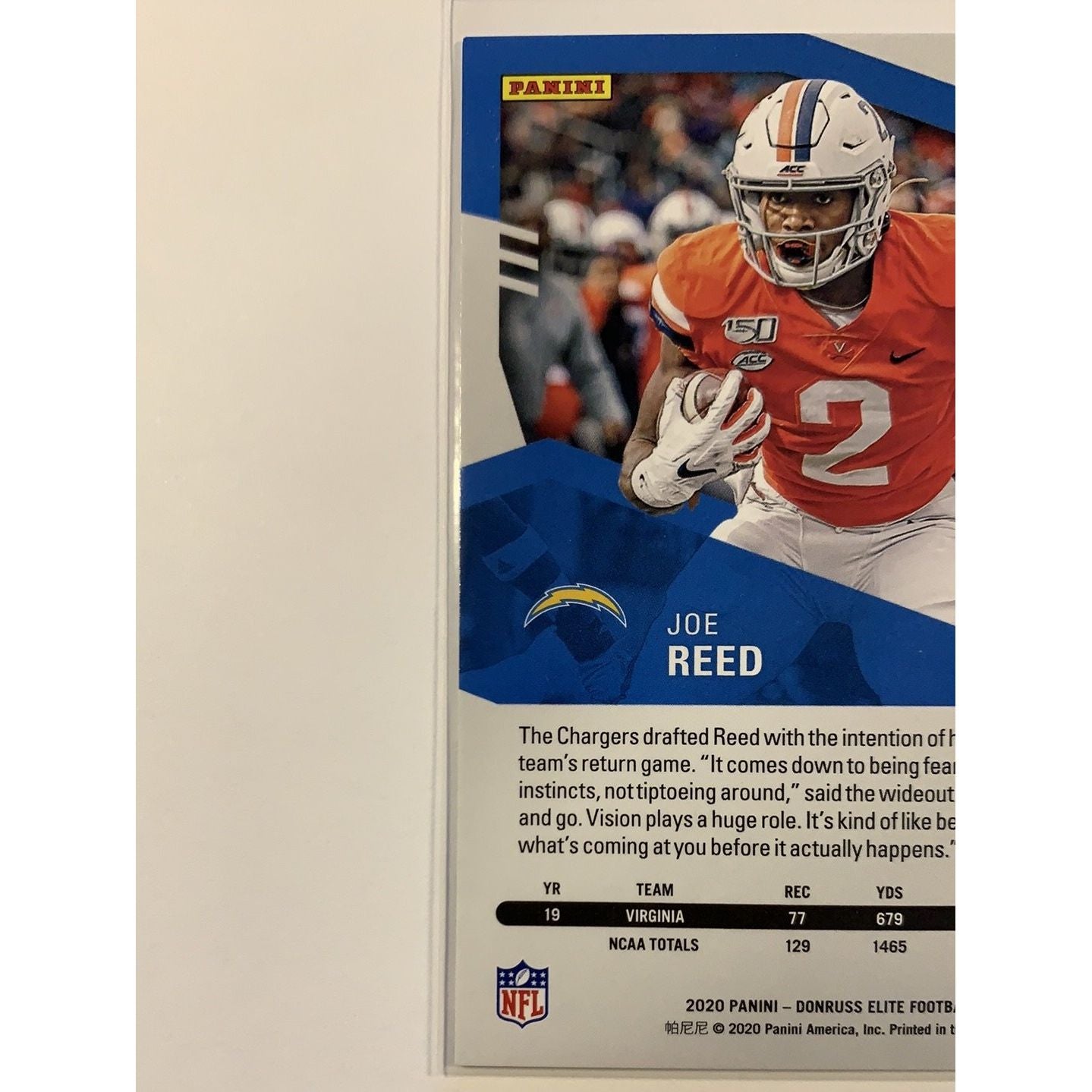 2020 Donruss Elite Joe Reed Elite Rookie /799 | Local Legends Cards & Collectibles