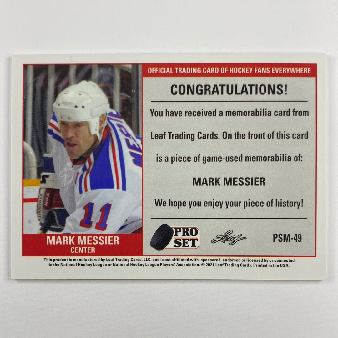 2021 Leaf Pro Set Mark Messier Game Used Patch Yellow Parallel