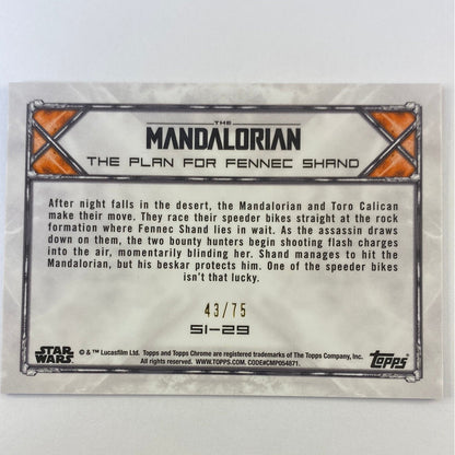 Topps Chrome The Mandalorian The Plan For Fennec Shand Purple Refractor /75