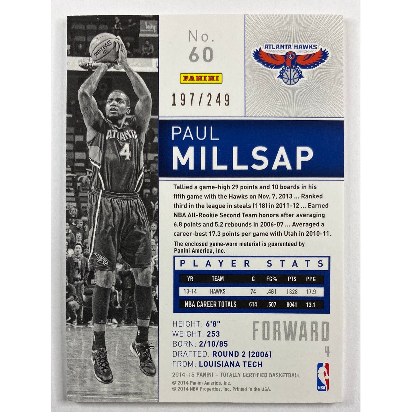 2014-15 Totally Certified Paul Milsap Red Foil Patch /249 | Local Legends Cards & Collectibles