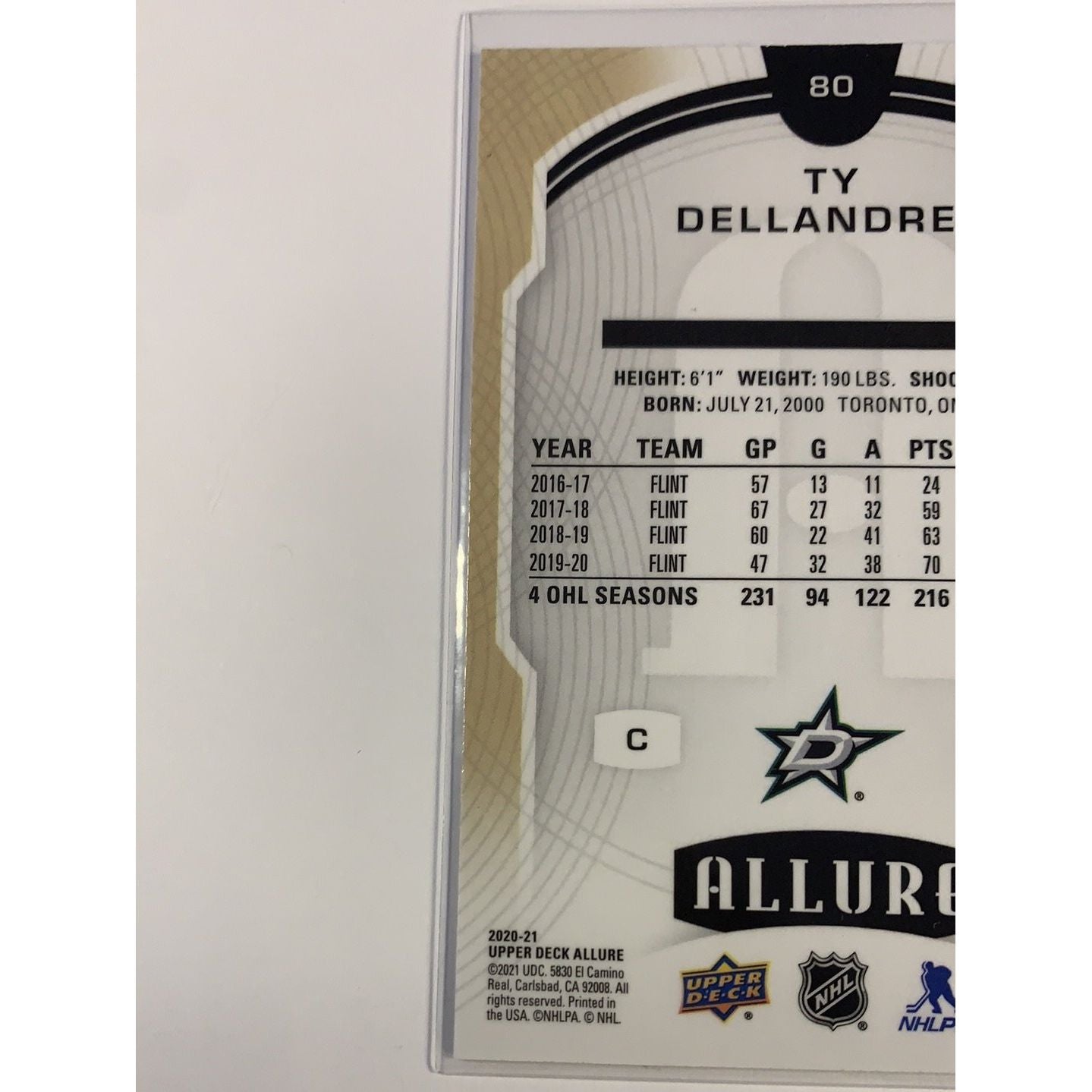 2020-21 Allure Ty Dellandrea Rookie Card Local Legends Cards & Collectibles