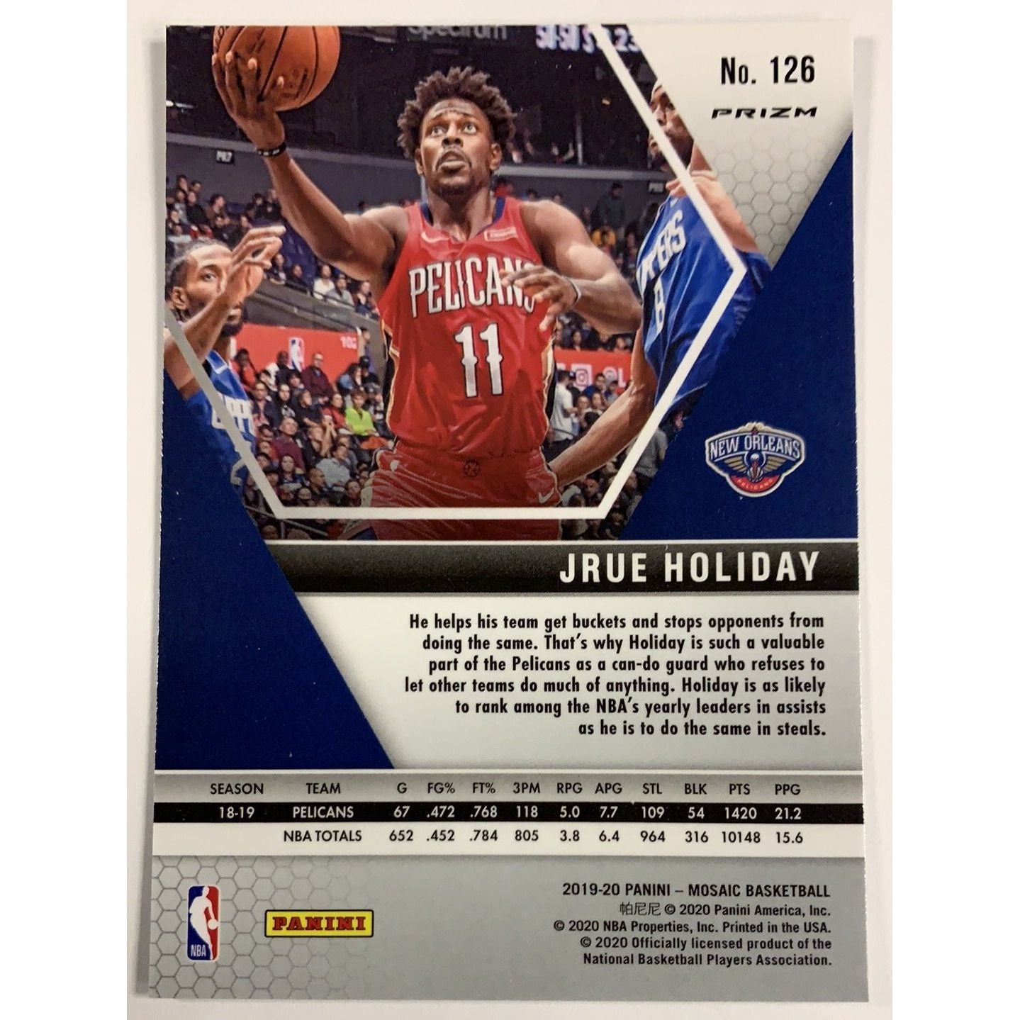 2019-20 Mosaic Jrue Holiday Silver Prizm | Local Legends Cards & Collectibles