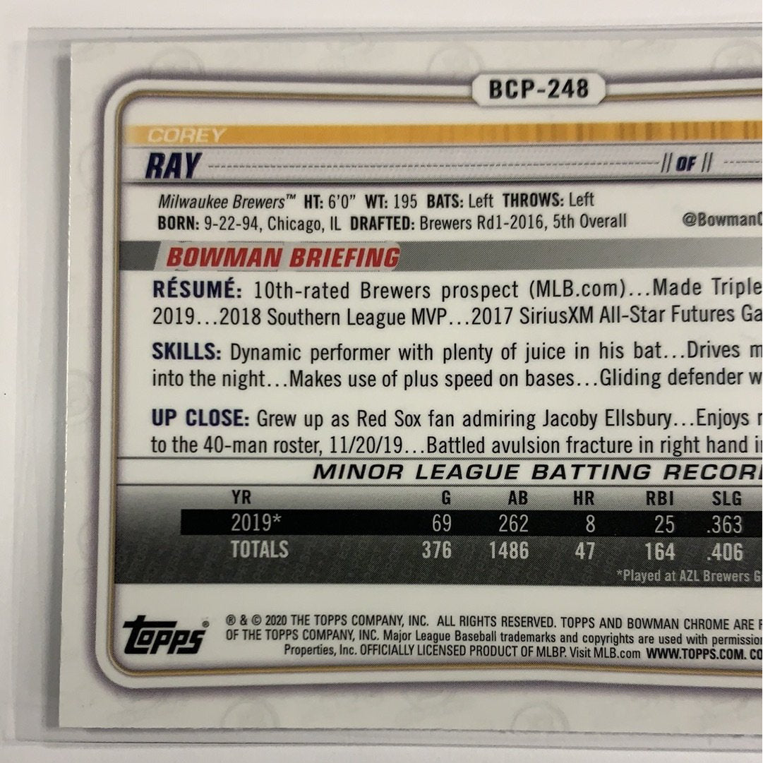 2020 Bowman Chrome Corey Ray Mojo Refractor | Local Legends Cards & Collectibles