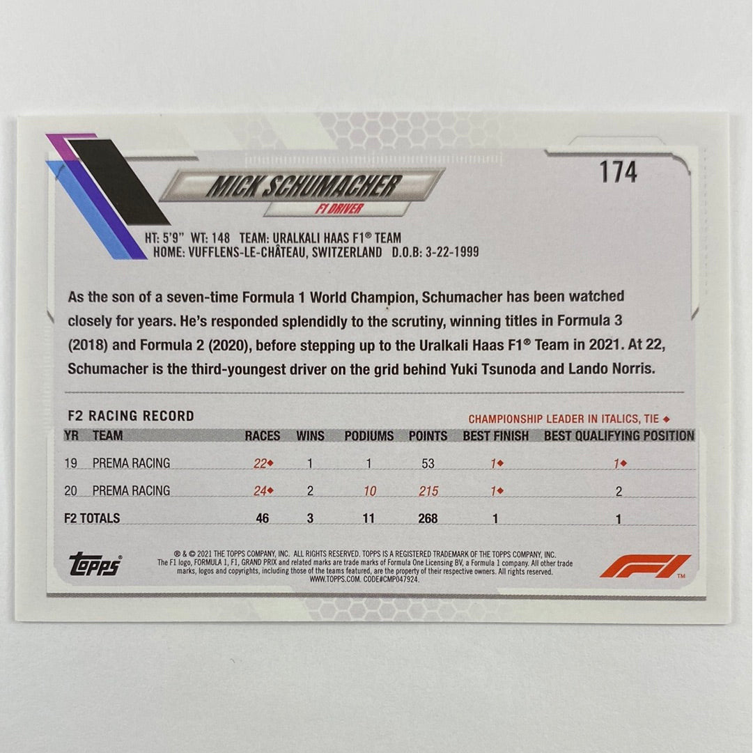 2021 Topps Mick Schumacher Freshest RC