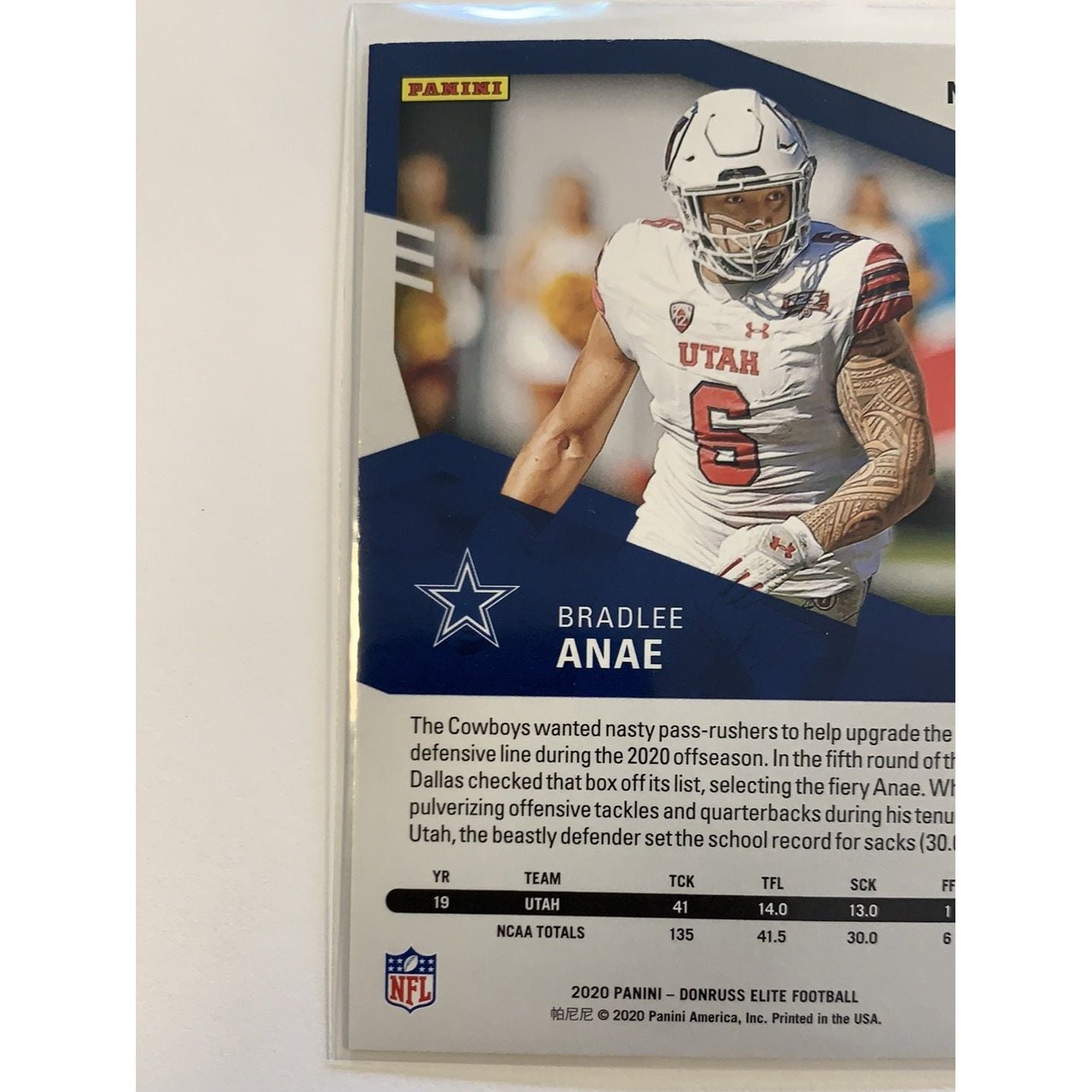 2020 Donruss Elite Bradlee Anae RC Pink Parallel DAMAGED | Local Legends Cards & Collectibles