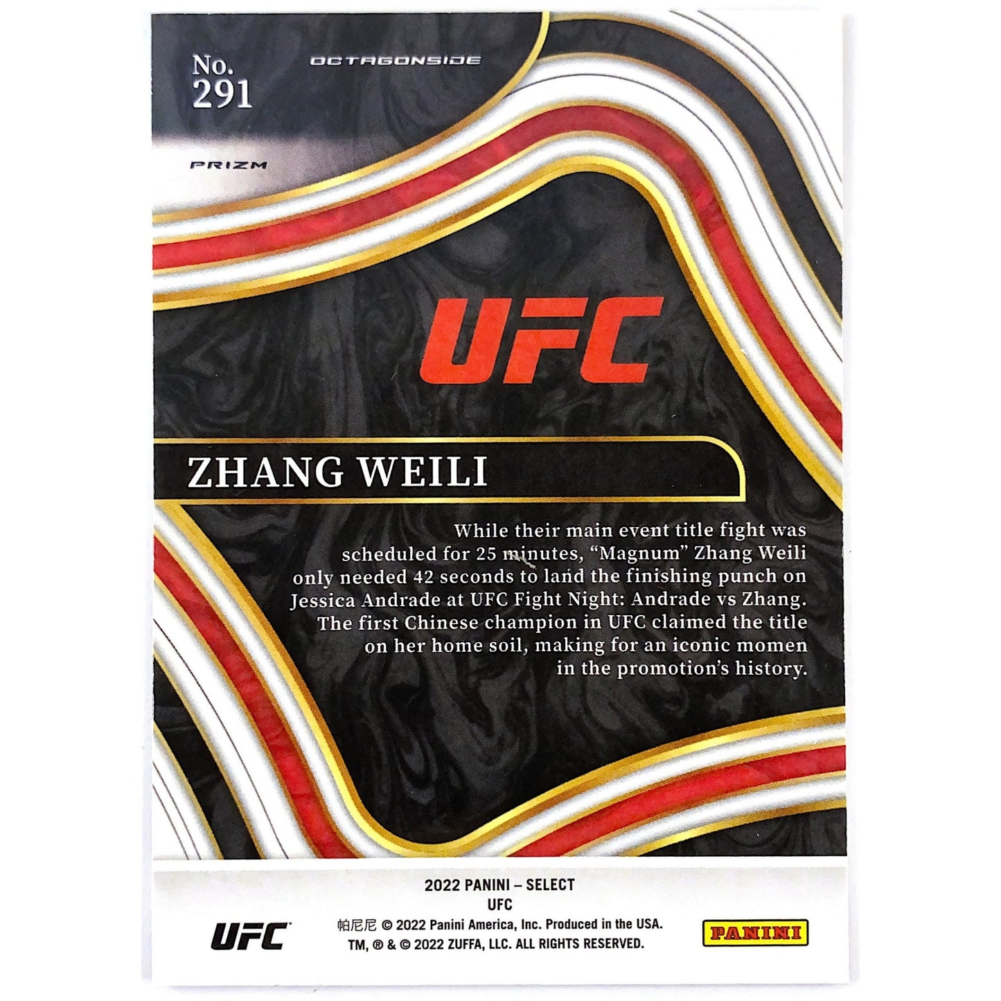 2022 Select Zhang Weili Octagonside Disco Prizm | Local Legends Cards & Collectibles