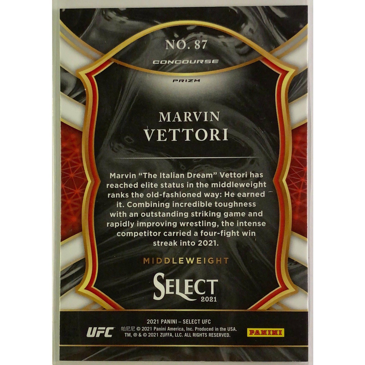 2021 Select Marvin Vettori Silver Prizm RC