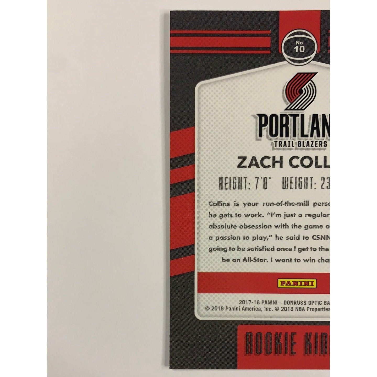 2017-18 Donruss Optic Zach Collins Rookie Kings | Local Legends Cards & Collectibles