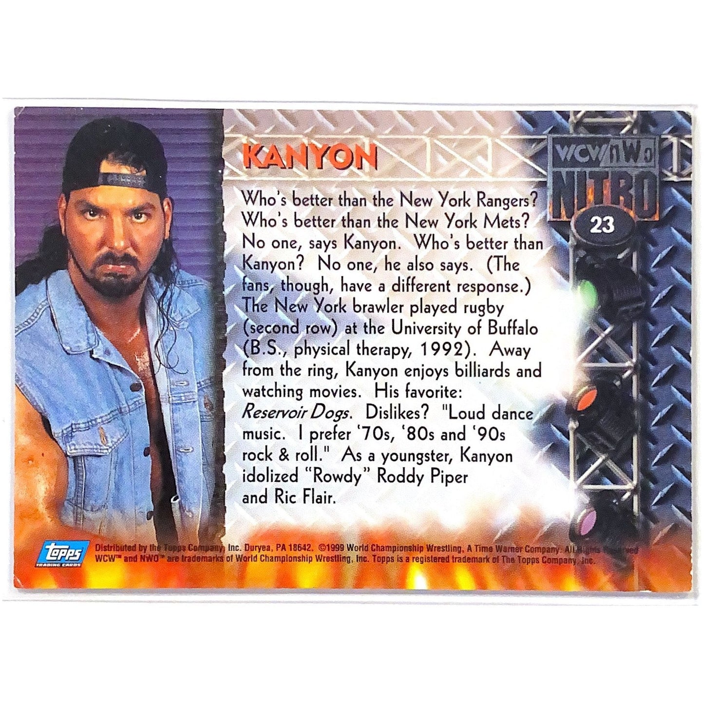 1999 Topps WCW NWO Nitro Kanyon #23 Local Legends Cards & Collectibles
