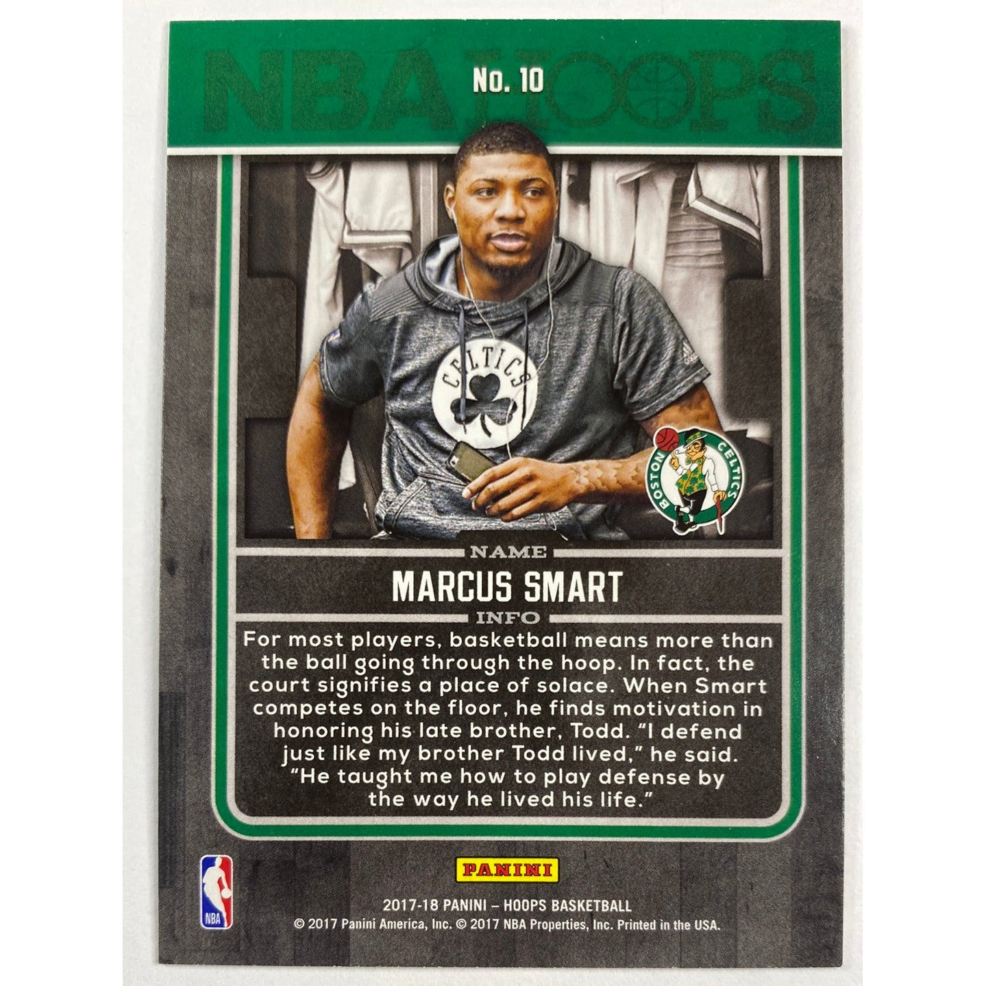 2017-18 Hoops Marcus Smart Back Stage Pass | Local Legends Cards & Collectibles