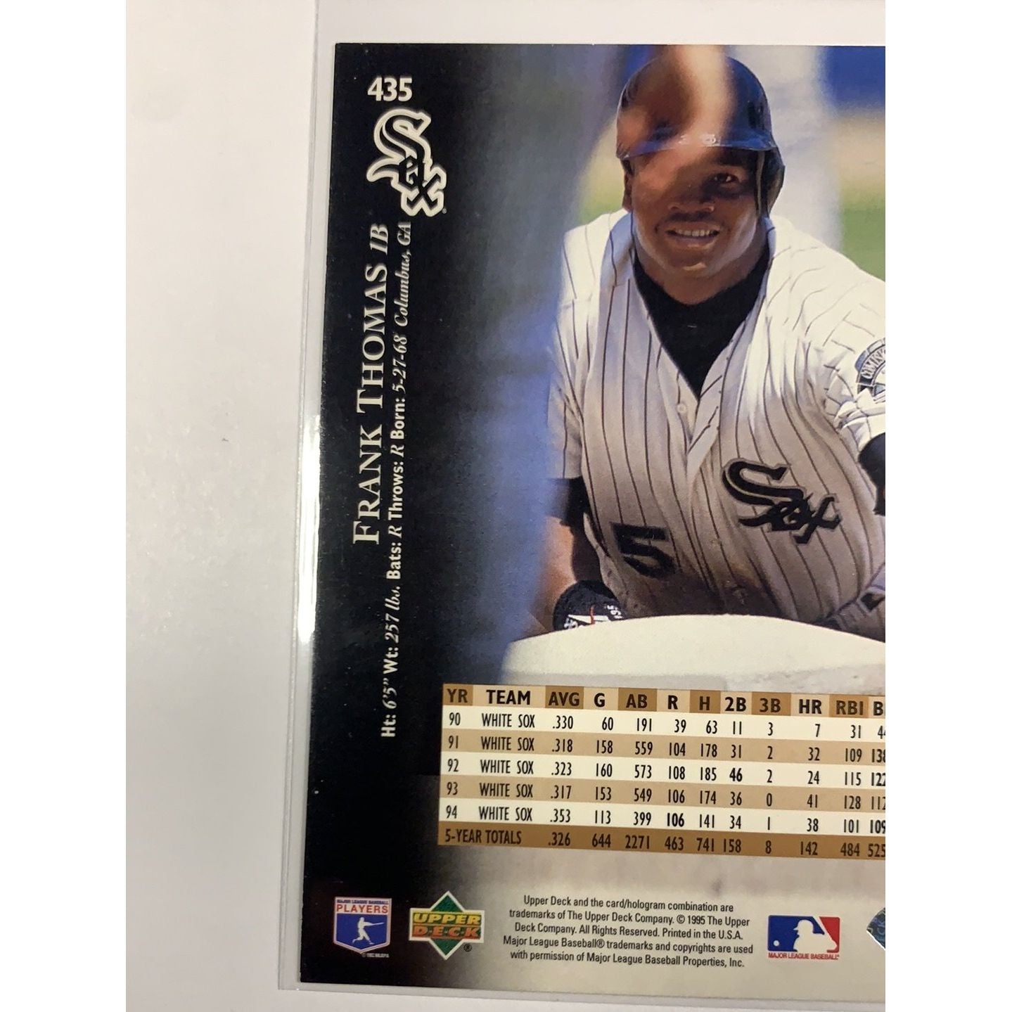 1995 Upper Deck Frank Thomas Base #435 Local Legends Cards & Collectibles