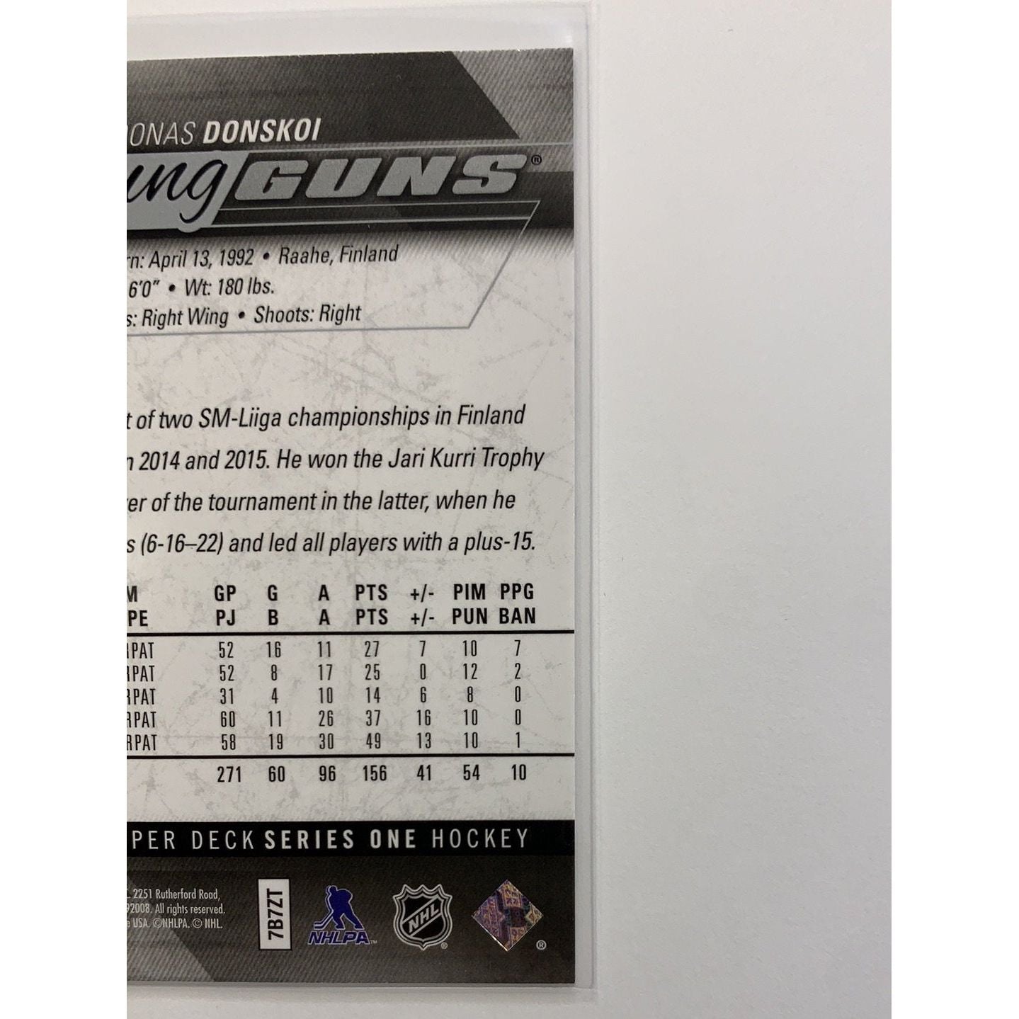 2015-16 Upper Deck Series One Joonas Donskoi Young Guns  Local Legends Cards & Collectibles