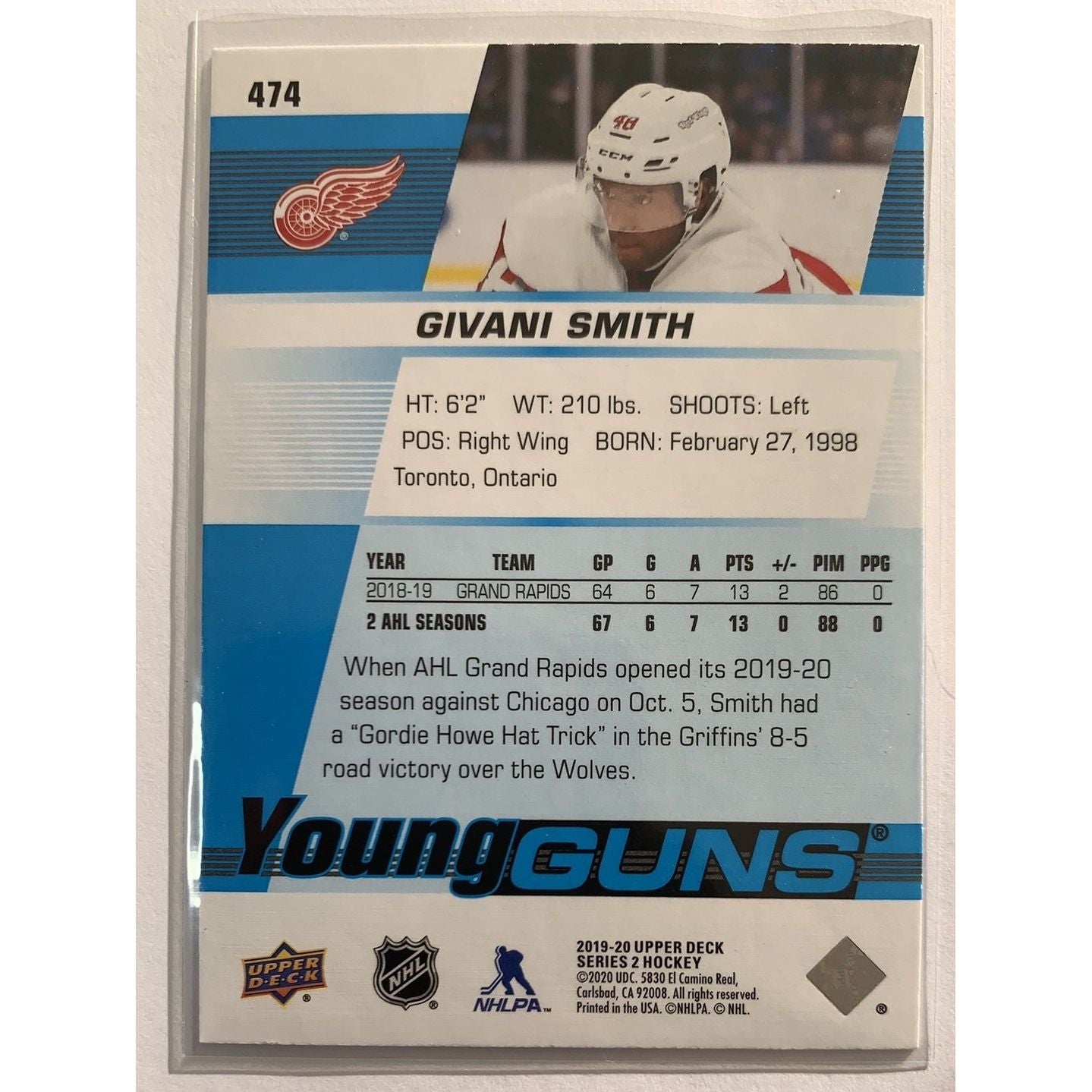2019-20 Upper Deck Series 2 Givani Smith Young Guns | Local Legends Cards & Collectibles