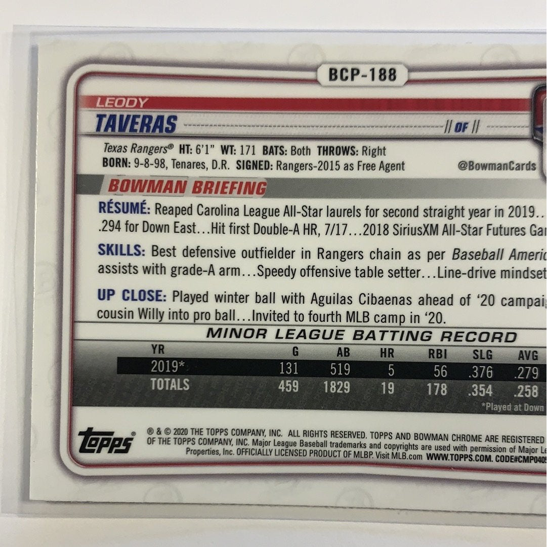 2020 Bowman Chrome Leody Taveras Mojo Refractor | Local Legends Cards & Collectibles