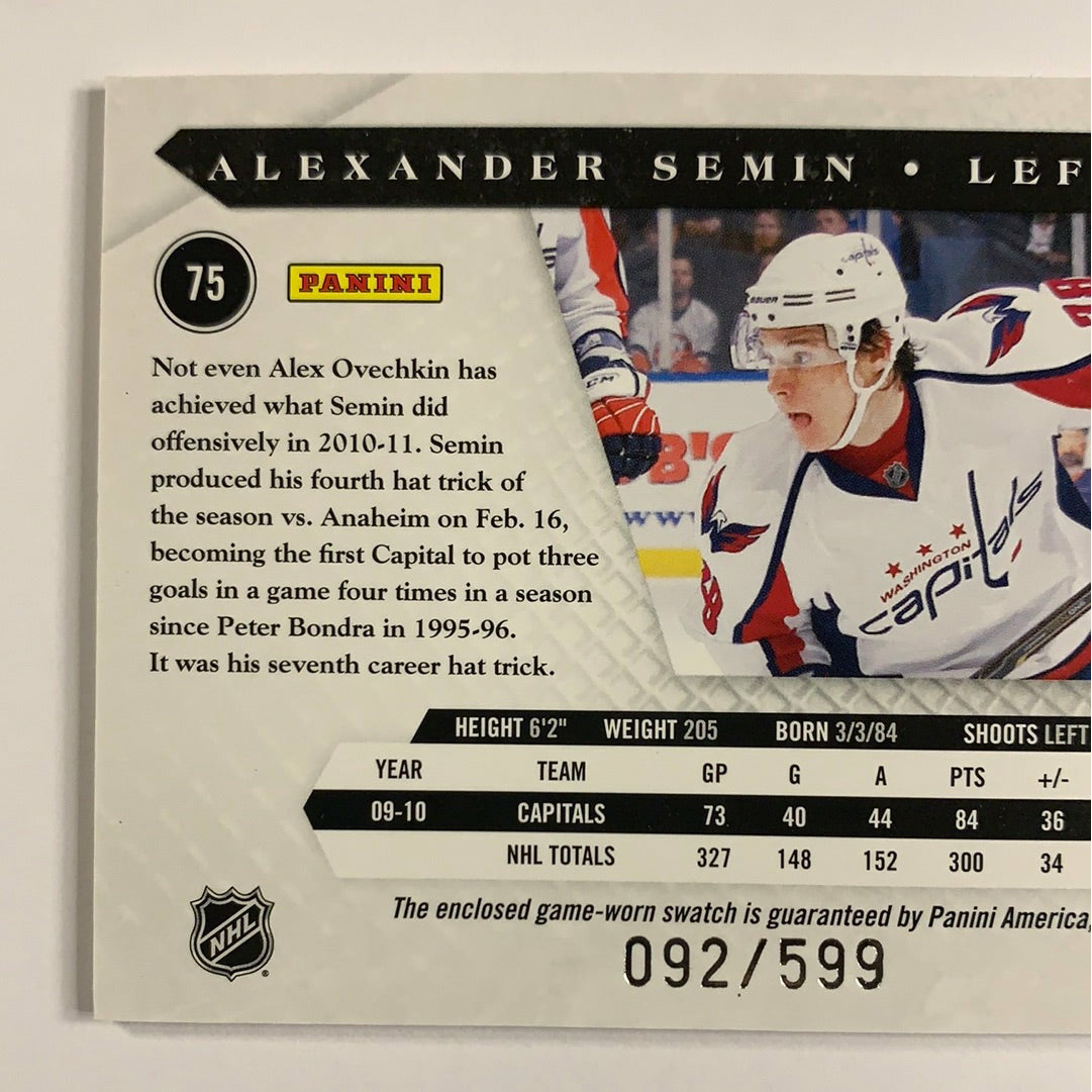 2010-11 Luxury Suite Alexander Semin Game Worn Patch /599 | Local Legends Cards & Collectibles