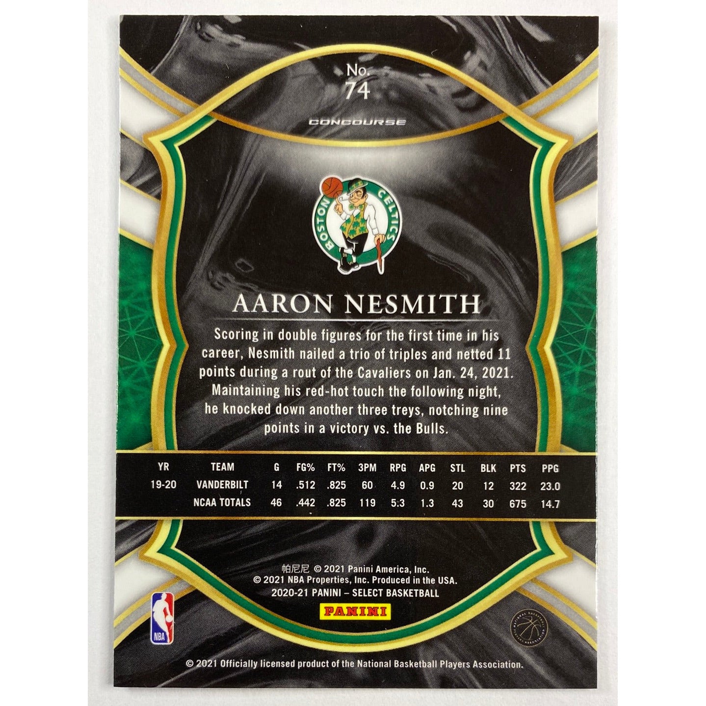 2020-21 Select Aaron Nesmith Blue Retail RC | Local Legends Cards & Collectibles