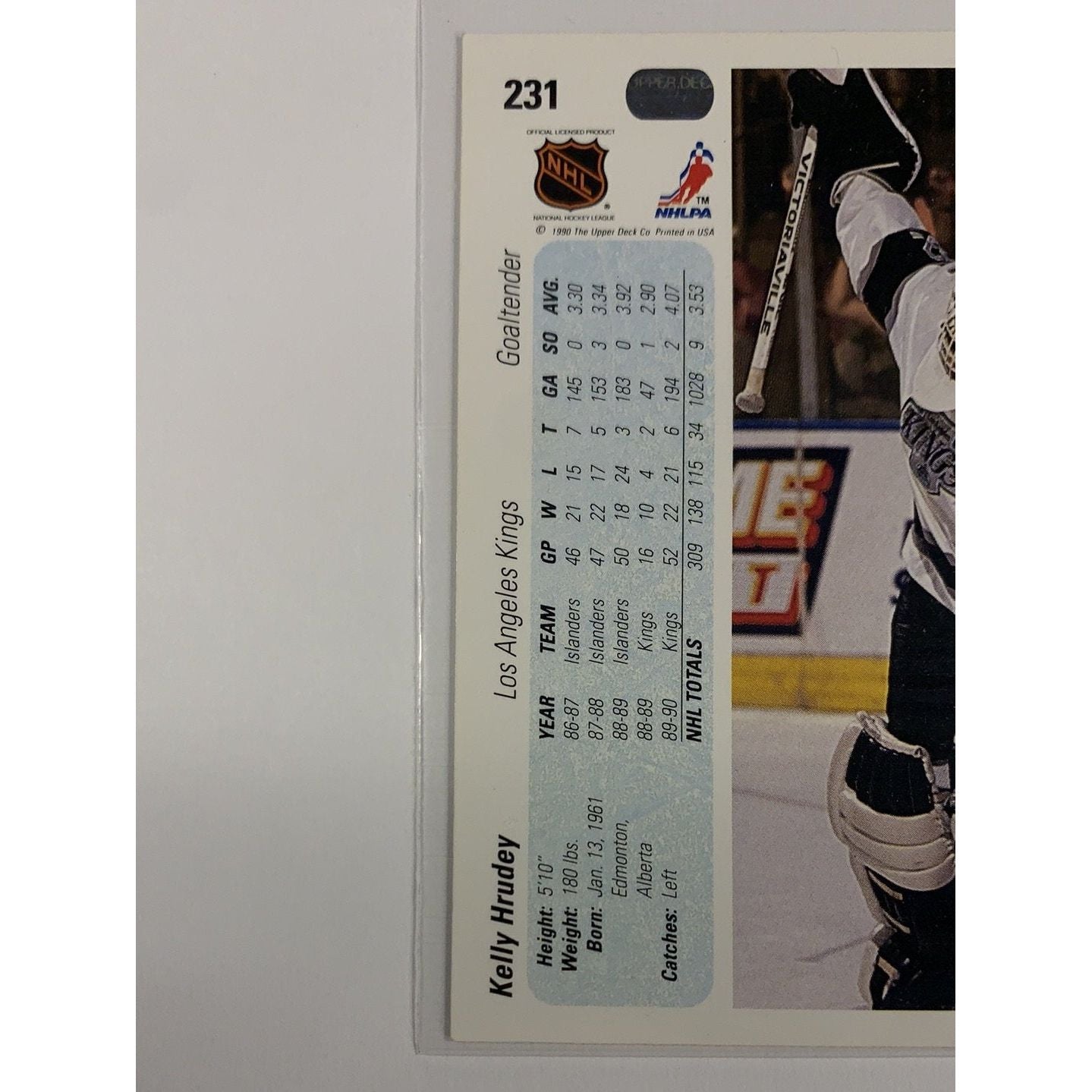 1990-91 Upper Deck Kelly Hrudey In Person Auto | Local Legends Cards & Collectibles