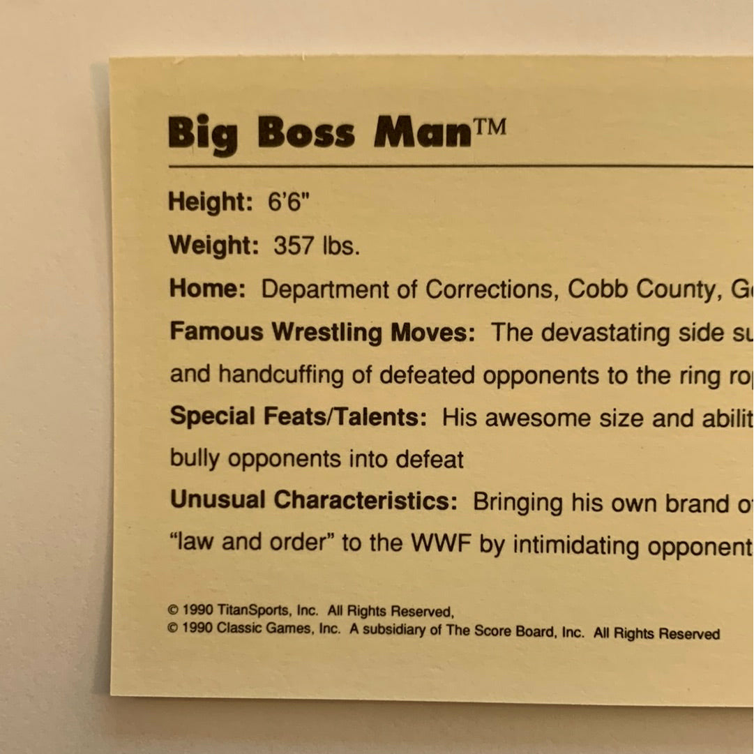 1990 Titan Sports Big Boss Man | Local Legends Cards & Collectibles