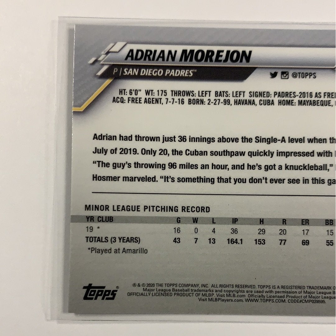 2020 Topps Chrome Adrian Morejon RC | Local Legends Cards & Collectibles