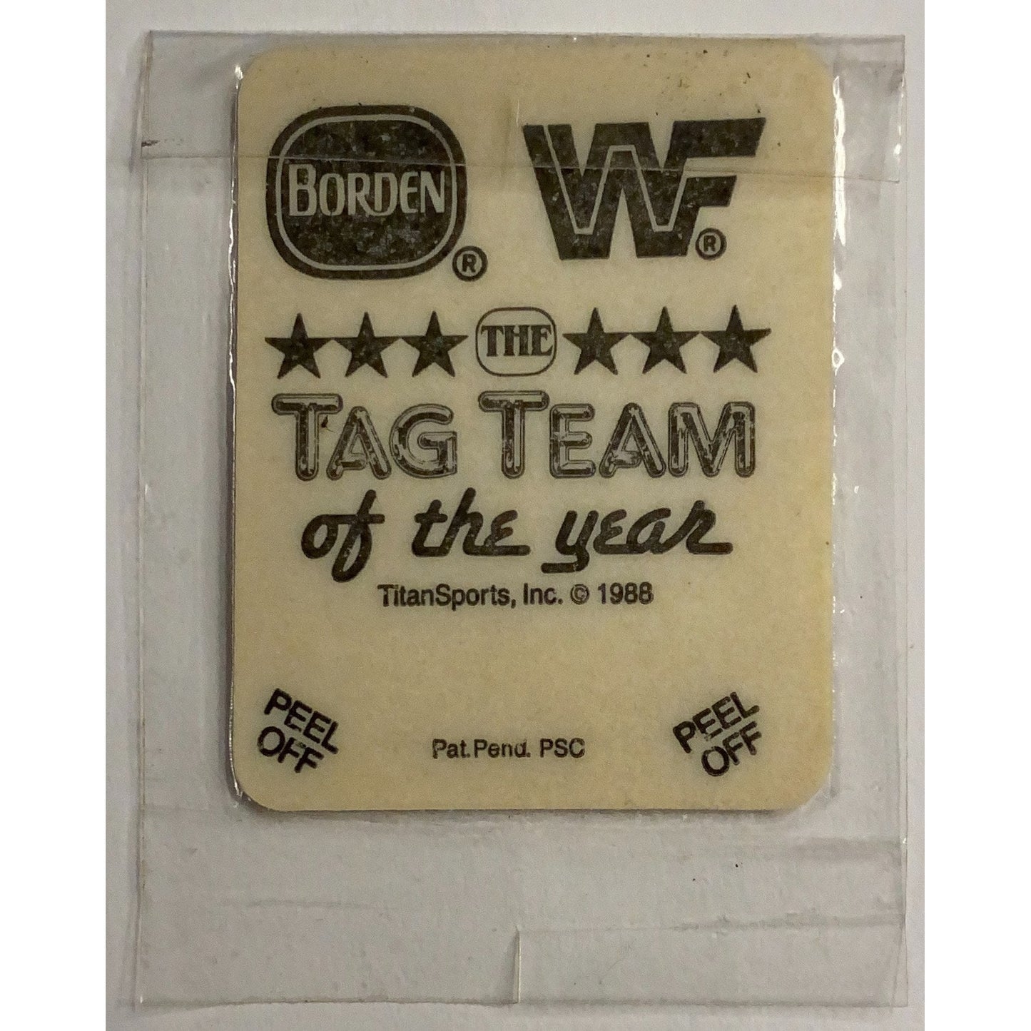 Damaged❗️1988 Borden Titan Sports WWF The Tag Team of the Year Randy Savage and Elizabeth | Local Legends Cards & Collectibles