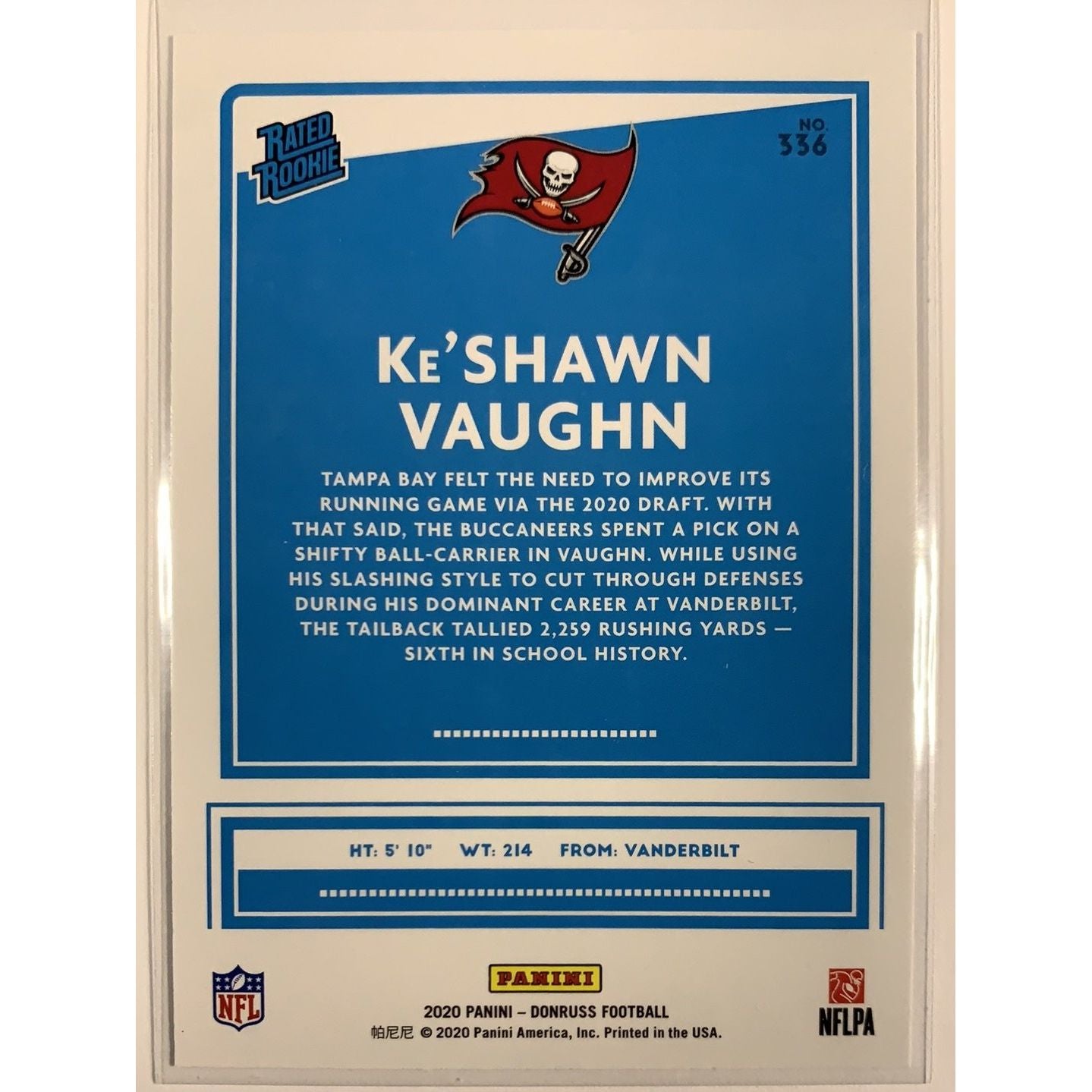 2020 Donruss Ke’Shawn Vaughn Blue Press Proof Rated Rookie Local Legends Cards & Collectibles