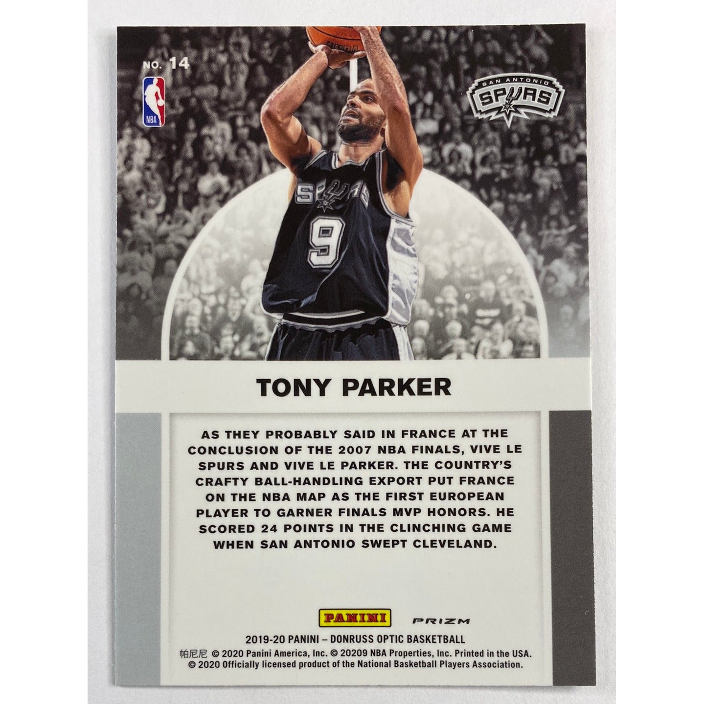 2019-20 Donruss Optic Tony Parker Winner Stays Purple Holo Prizm | Local Legends Cards & Collectibles