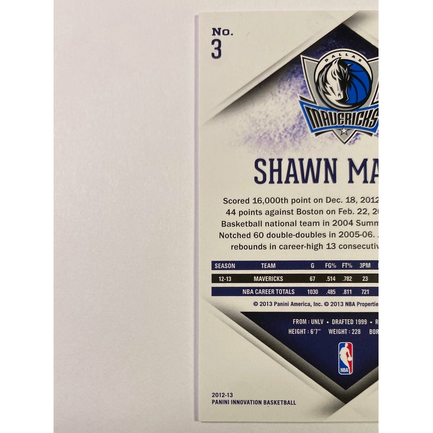 2012-13 Innovation Shawn Marion | Local Legends Cards & Collectibles