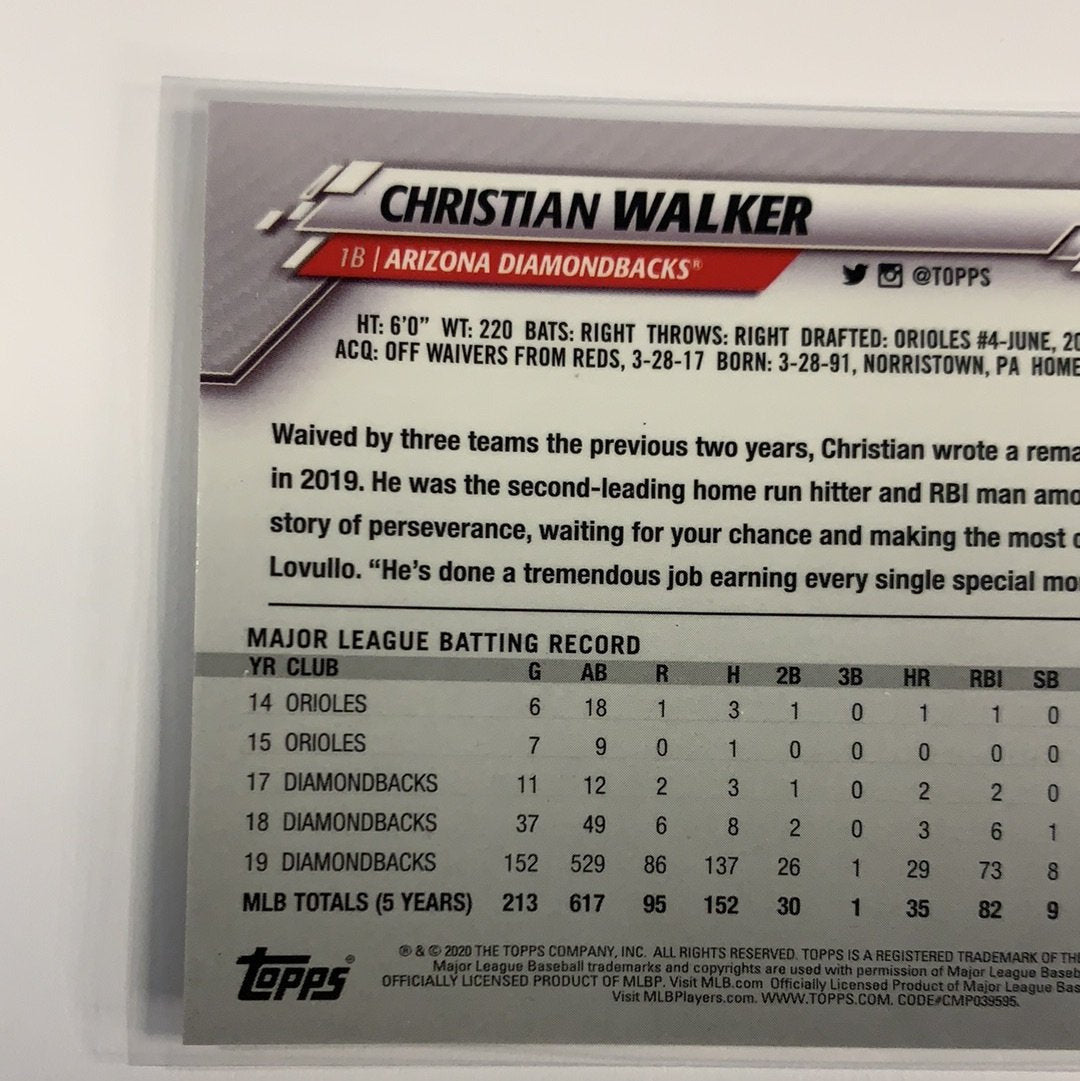 2020 Topps Chrome Christian Walker Sepia Refractor | Local Legends Cards & Collectibles