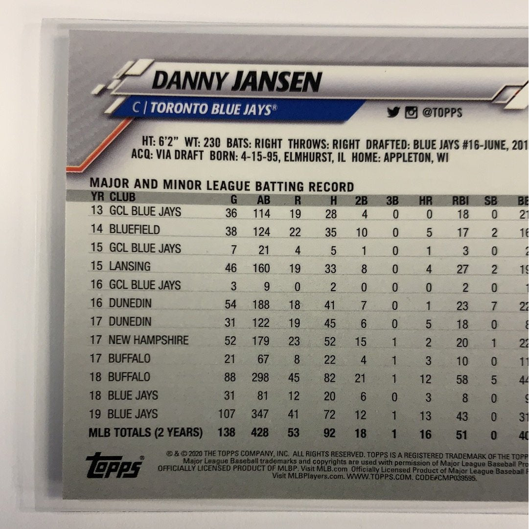 2020 Topps Chrome Danny Jansen Sepia Refractor | Local Legends Cards & Collectibles