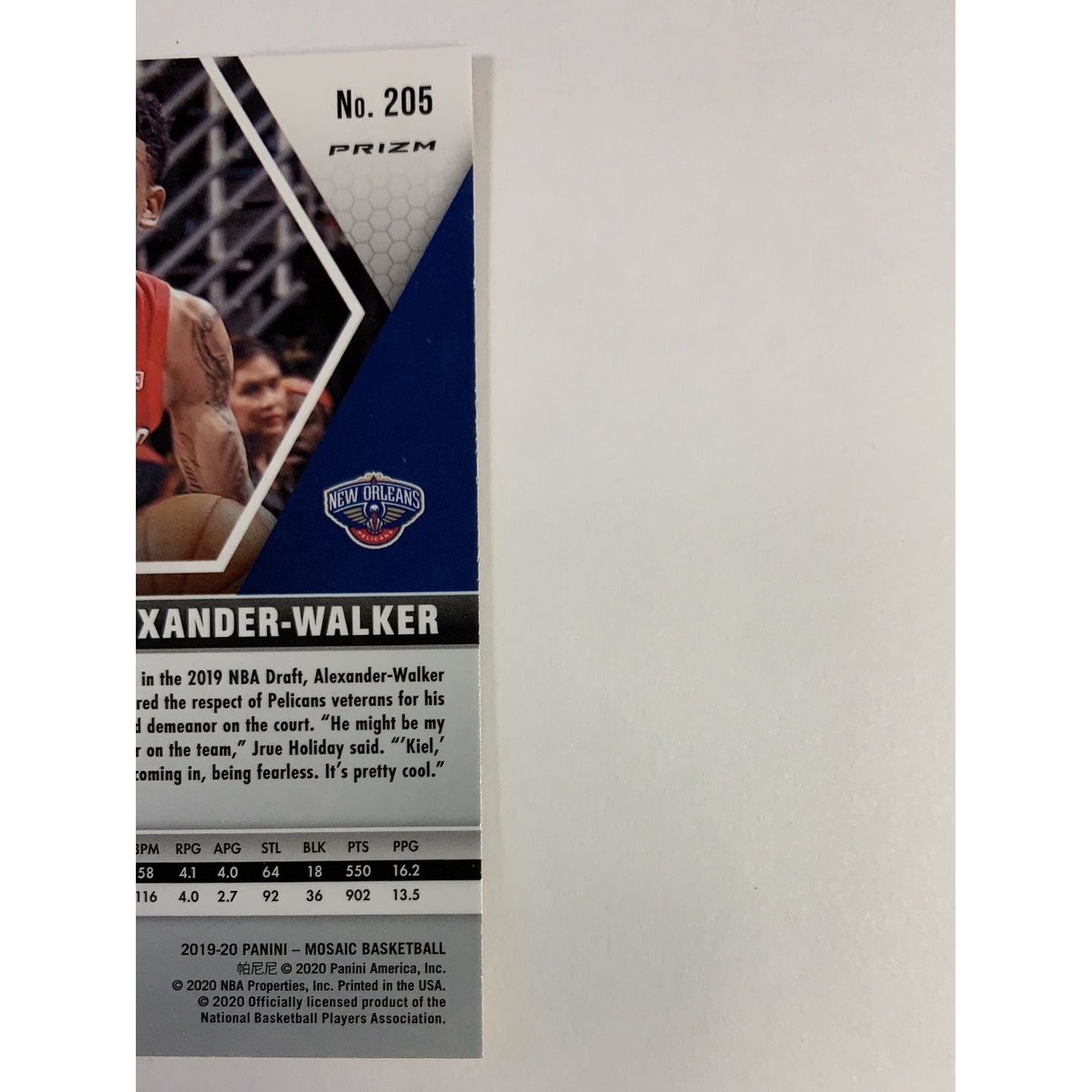 2019-20 Mosaic Nickeil Alexander Walker Blue Reactive Prizm Rookie Card | Local Legends Cards & Collectibles