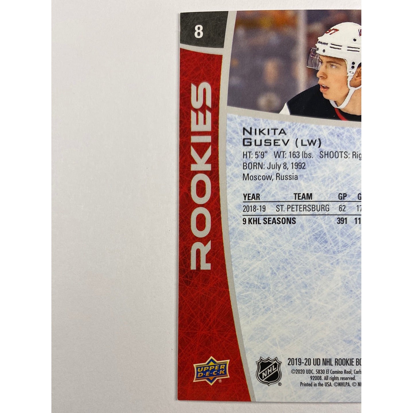 2019-20 Box Set Nikita Gusev RC | Local Legends Cards & Collectibles