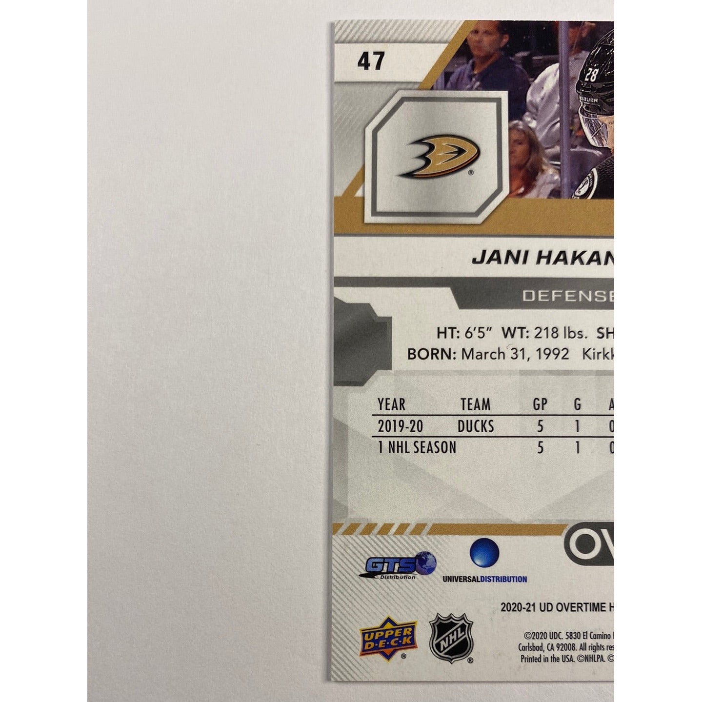 2020-21 Overtime Jani Hakanpaa Rookies | Local Legends Cards & Collectibles