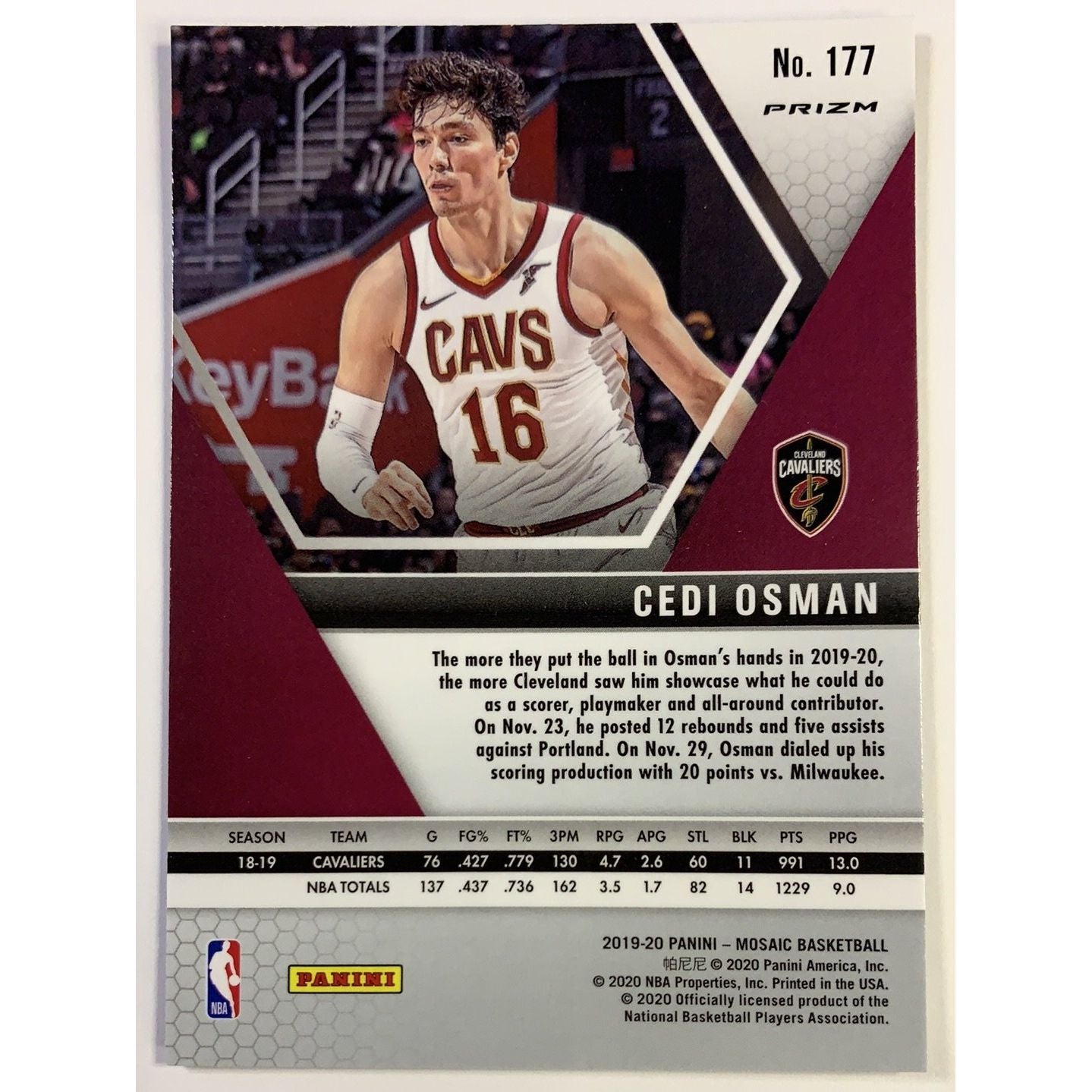 2019-20 Mosaic Cedí Osman Blue Reactive Prizm | Local Legends Cards & Collectibles