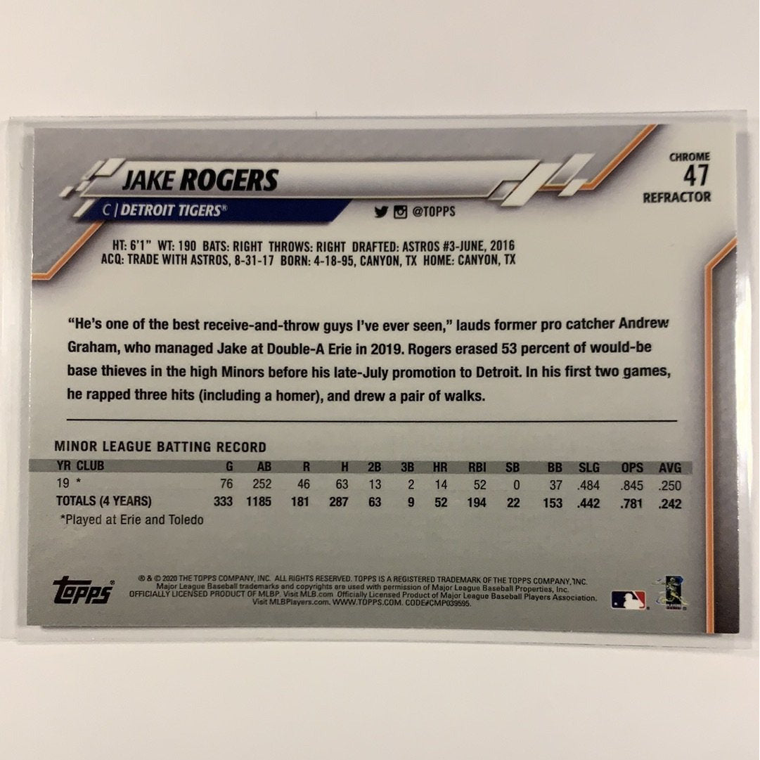  2020 Topps Chrome Jake Rogers RC Refractor  Local Legends Cards & Collectibles
