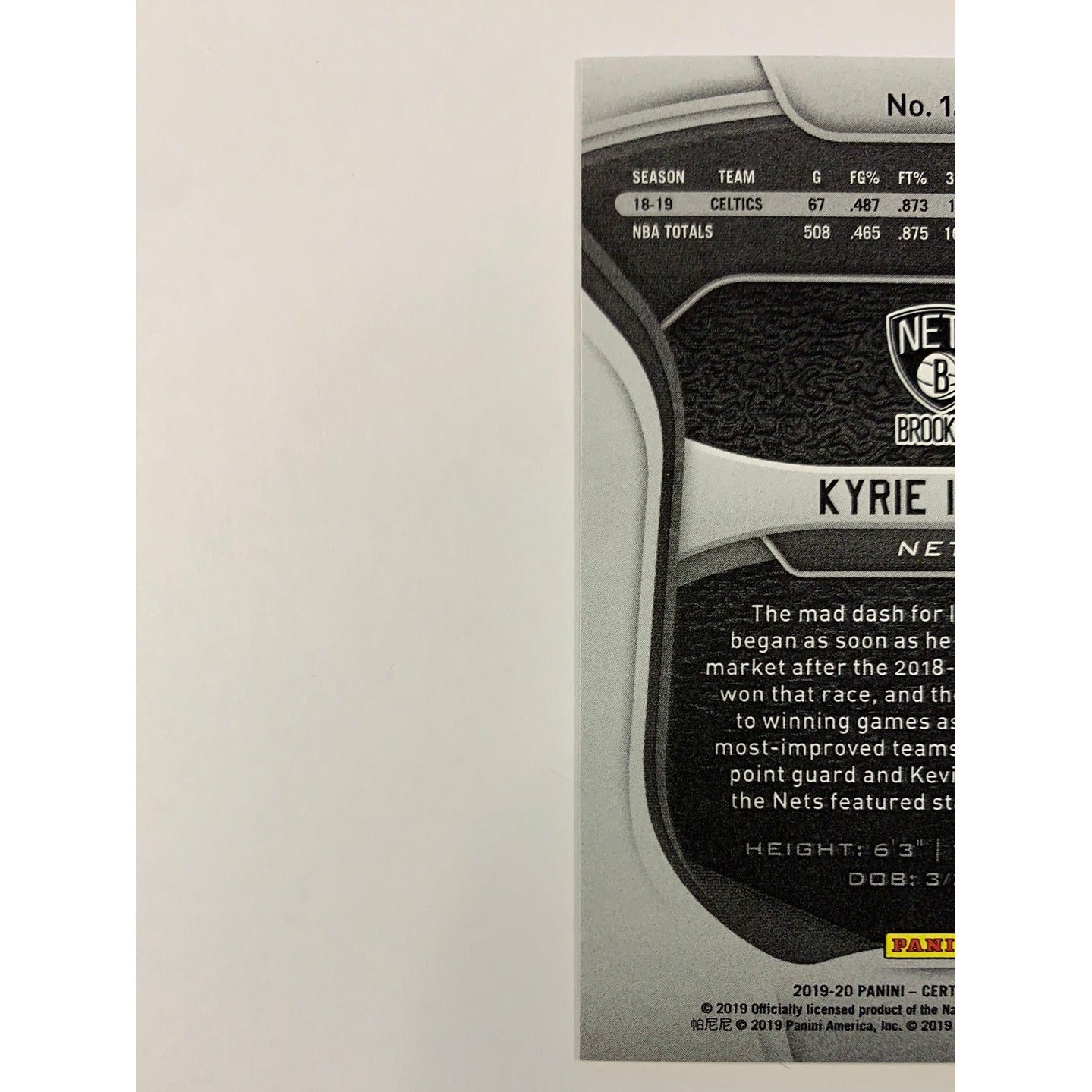 2019-20 Certified Kyrie Irving Blue | Local Legends Cards & Collectibles