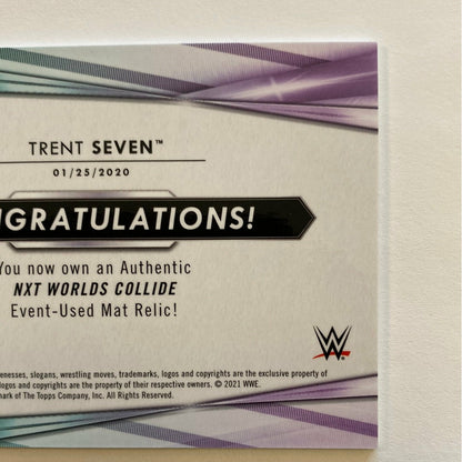 2021 NXT Worlds Collide Trent Seven Aqua Mat Relic /299