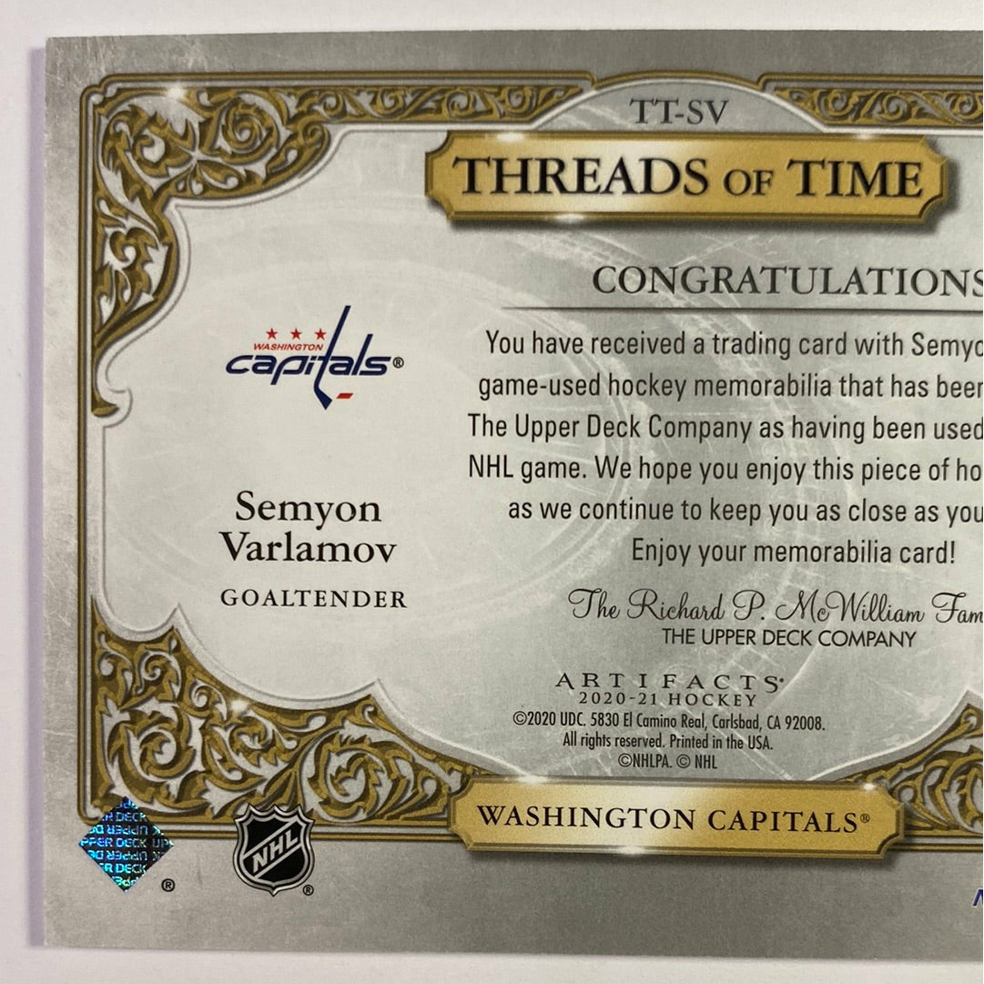 2020-21 Artifacts Semyon Varlamov Threads of Time | Local Legends Cards & Collectibles