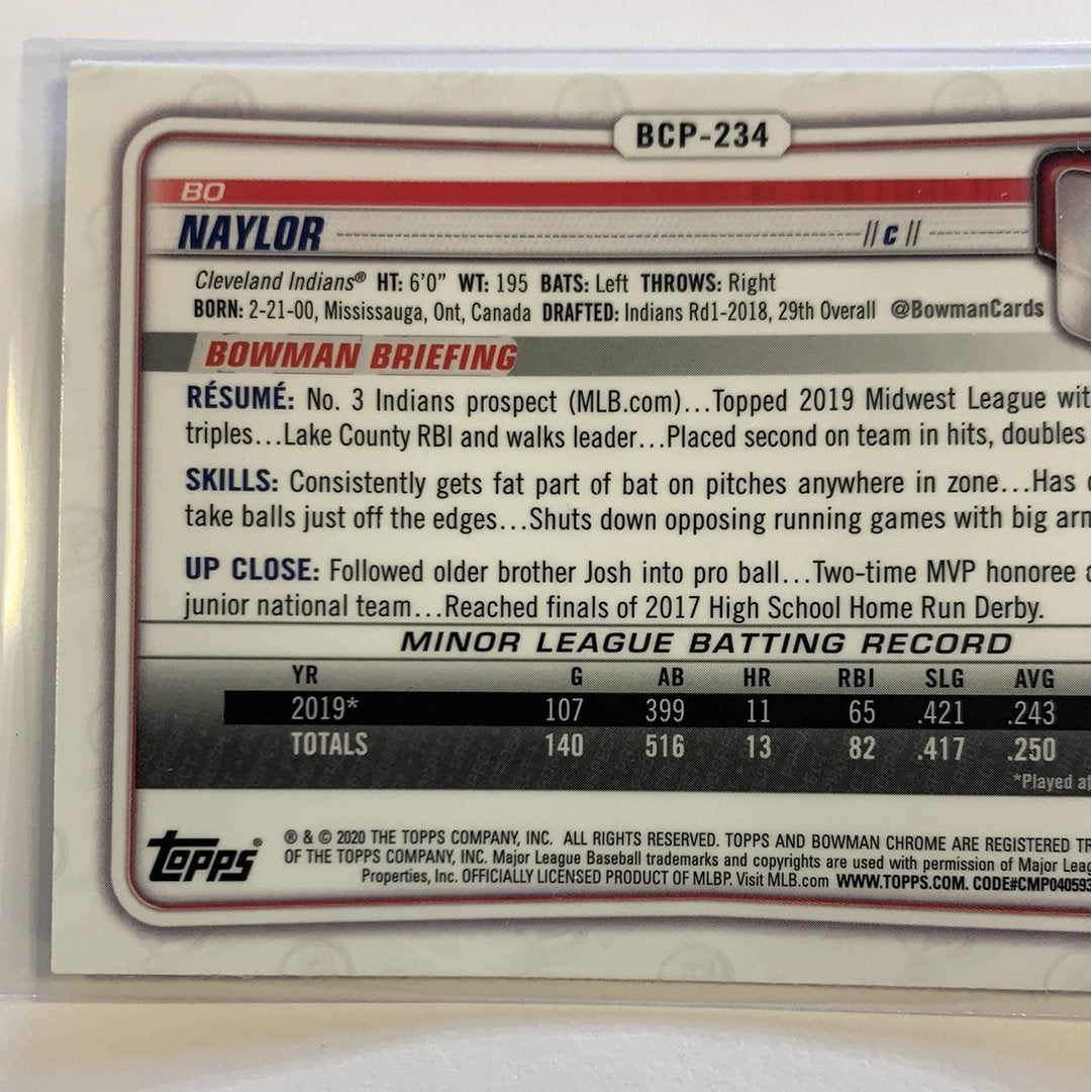 2020 Bowman Chrome Bo Naylor Mojo Refractor | Local Legends Cards & Collectibles