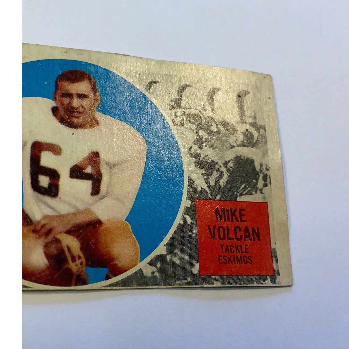 1960 Topps CFL Mike Volcan #19 *Funnies SCRATCHED! | Local Legends Cards & Collectibles