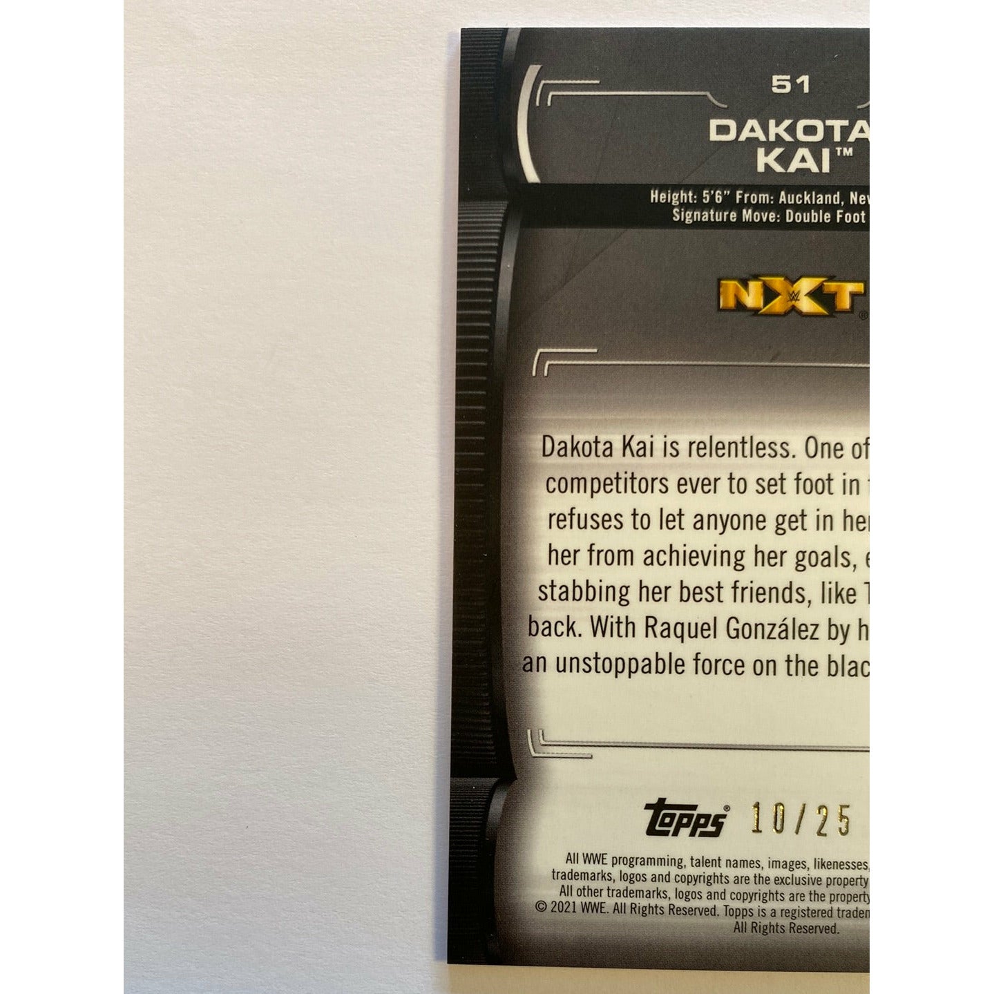 2021 Topps WWE Undisputed Dakota Kai Blue /25 | Local Legends Cards & Collectibles