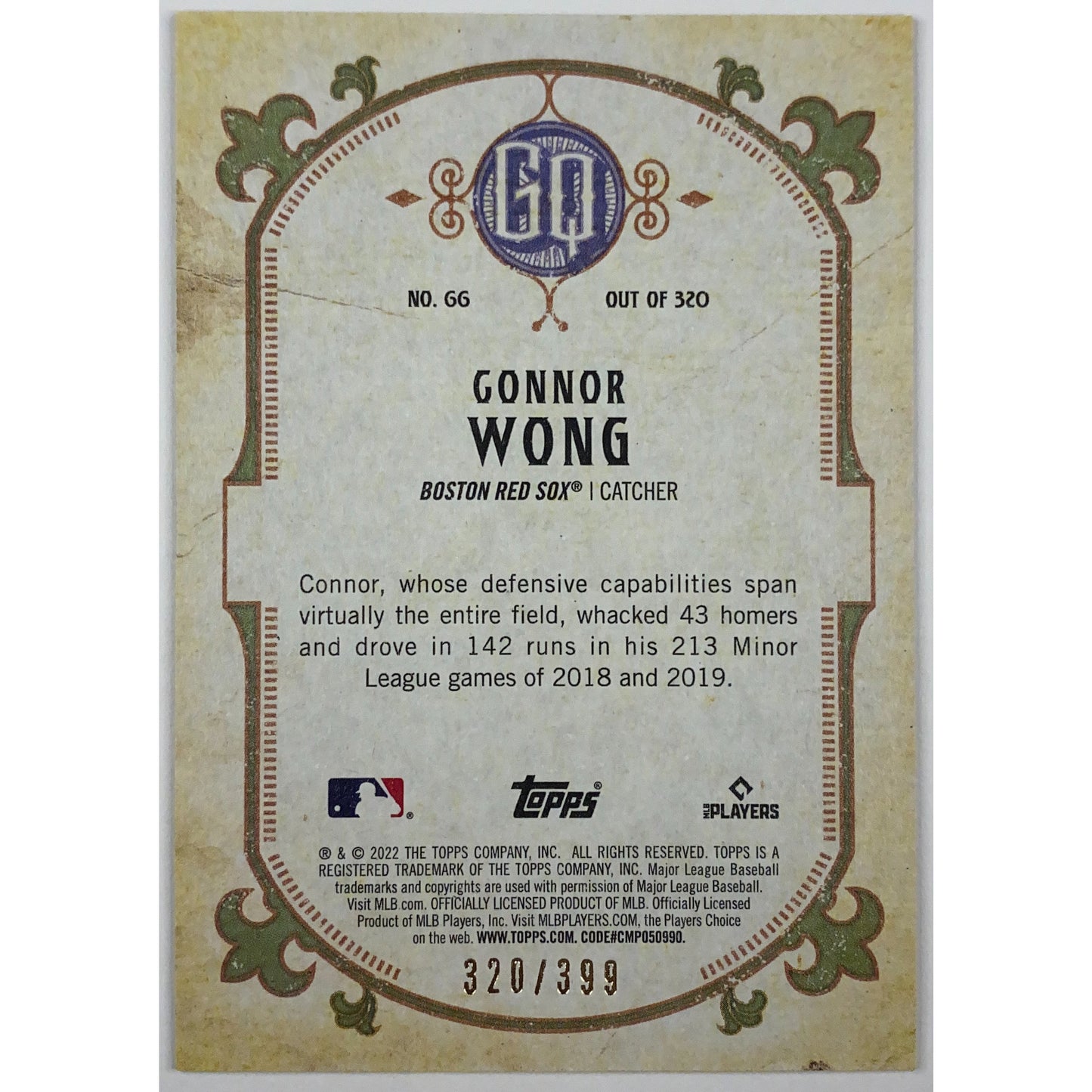 2022 Gypsy Queen Connor Wong RC /399